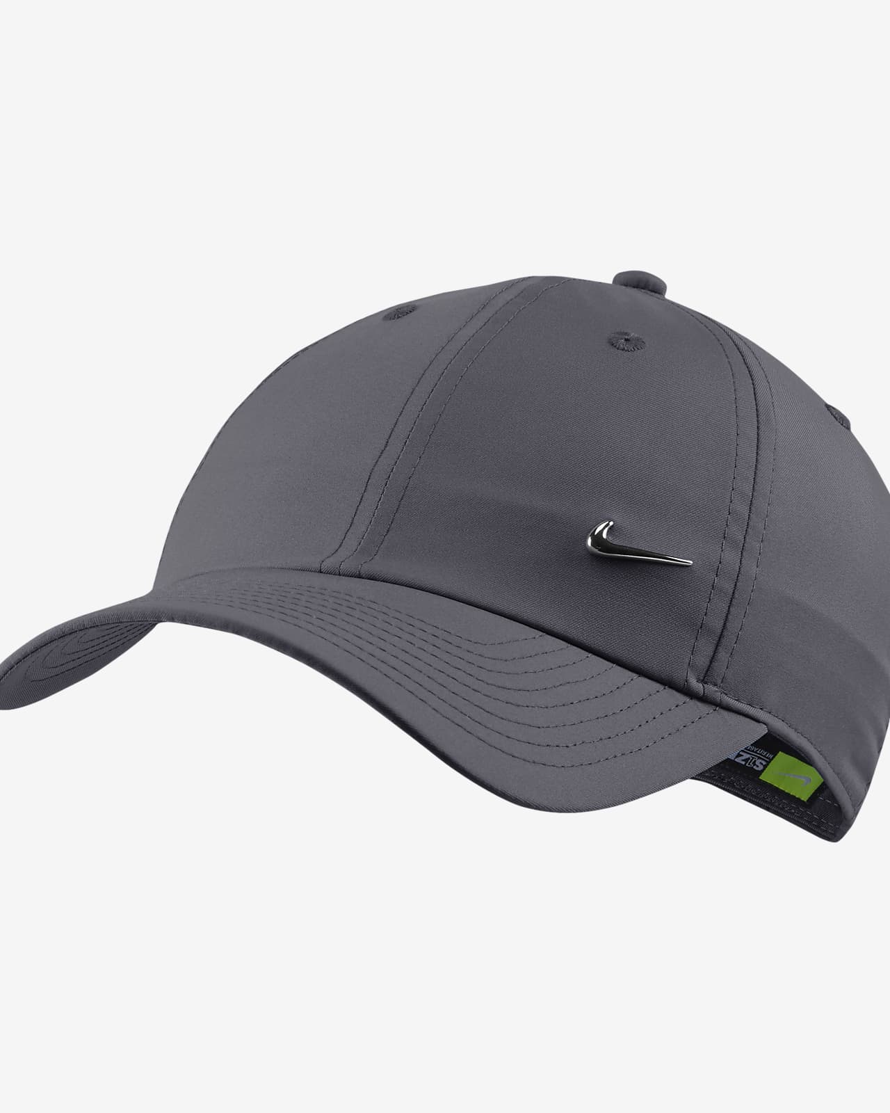 nike metal swoosh cap grey