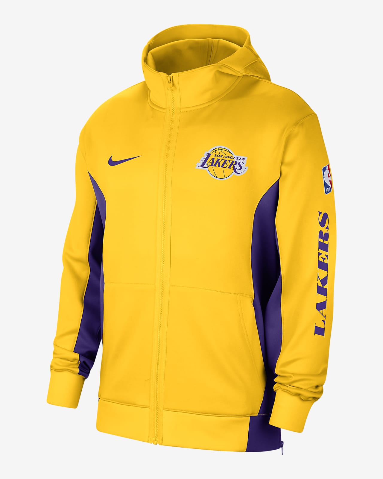 Los Angeles Lakers Showtime Nike Dri-FIT NBA-Hoodie mit durchgehendem Reißverschluss für Herren