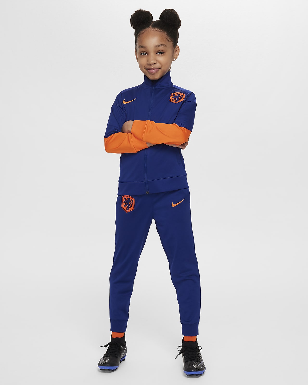 Stickad fotbollstracksuit Nederländerna Strike Nike Dri-FIT för barn