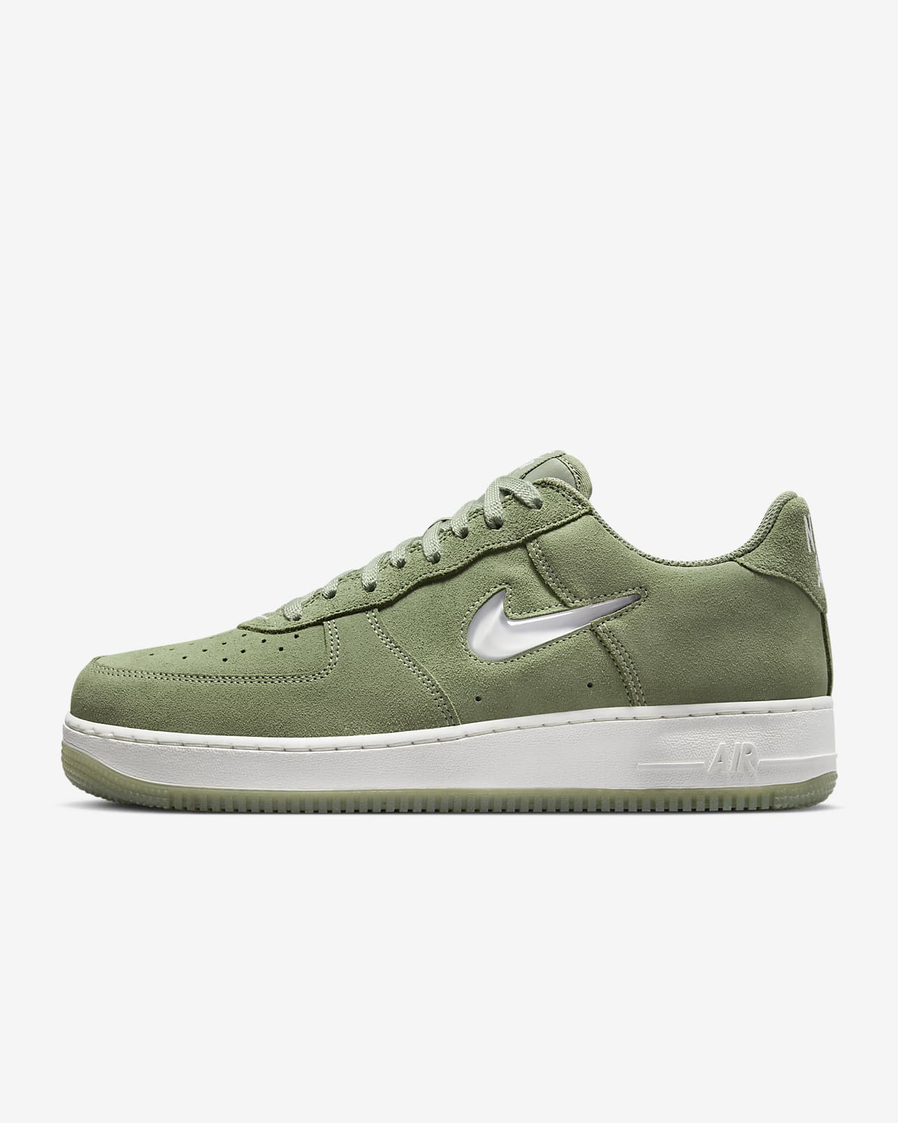Nike Air Force 1 Sage Green Suede Trainers