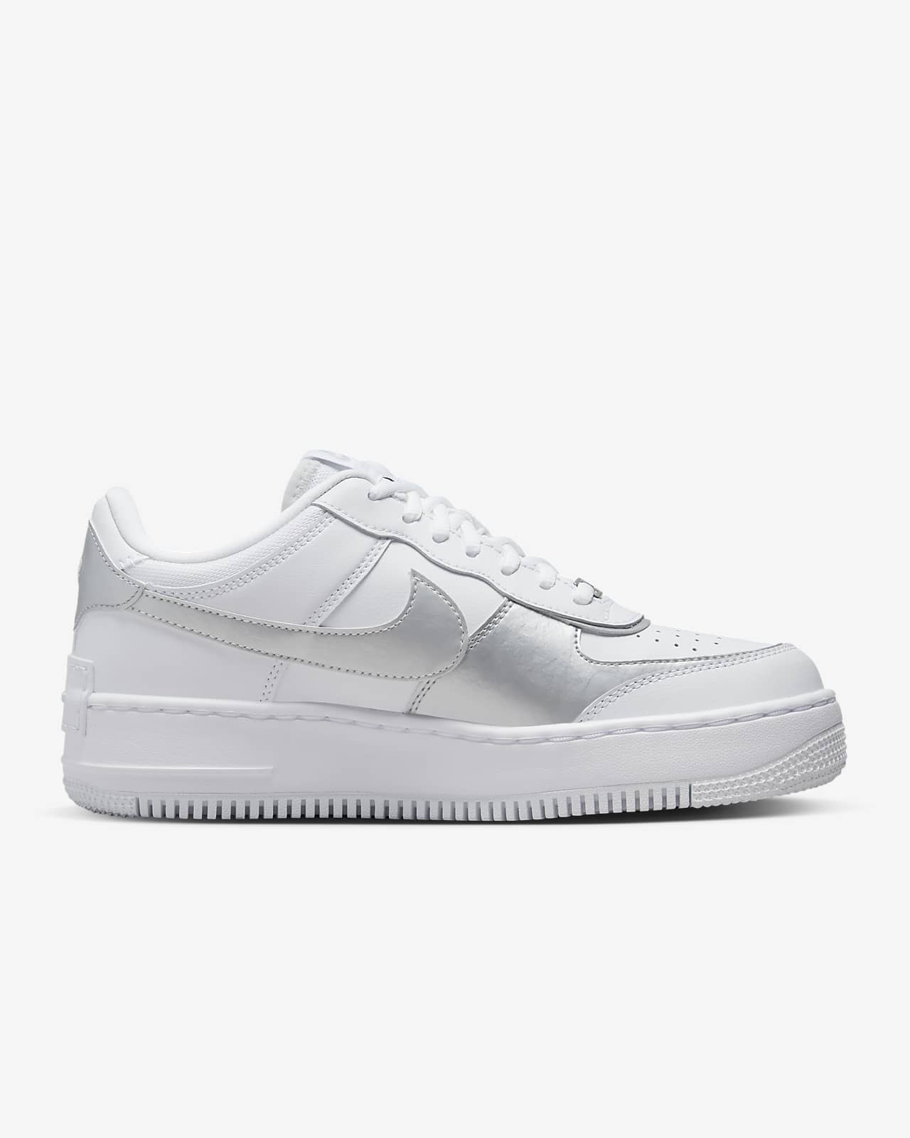 Nike silver air force 1 swoosh tape outlet sneakers