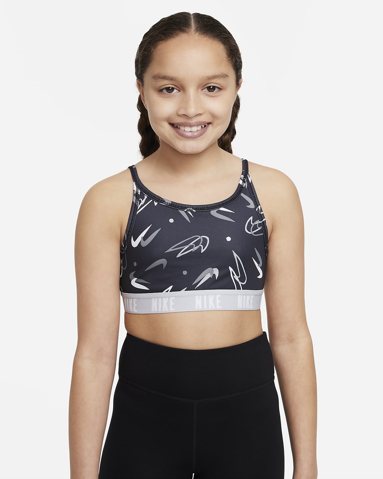 Nike One Big Kids' (girls') Dri-fit Sports Bra In Black