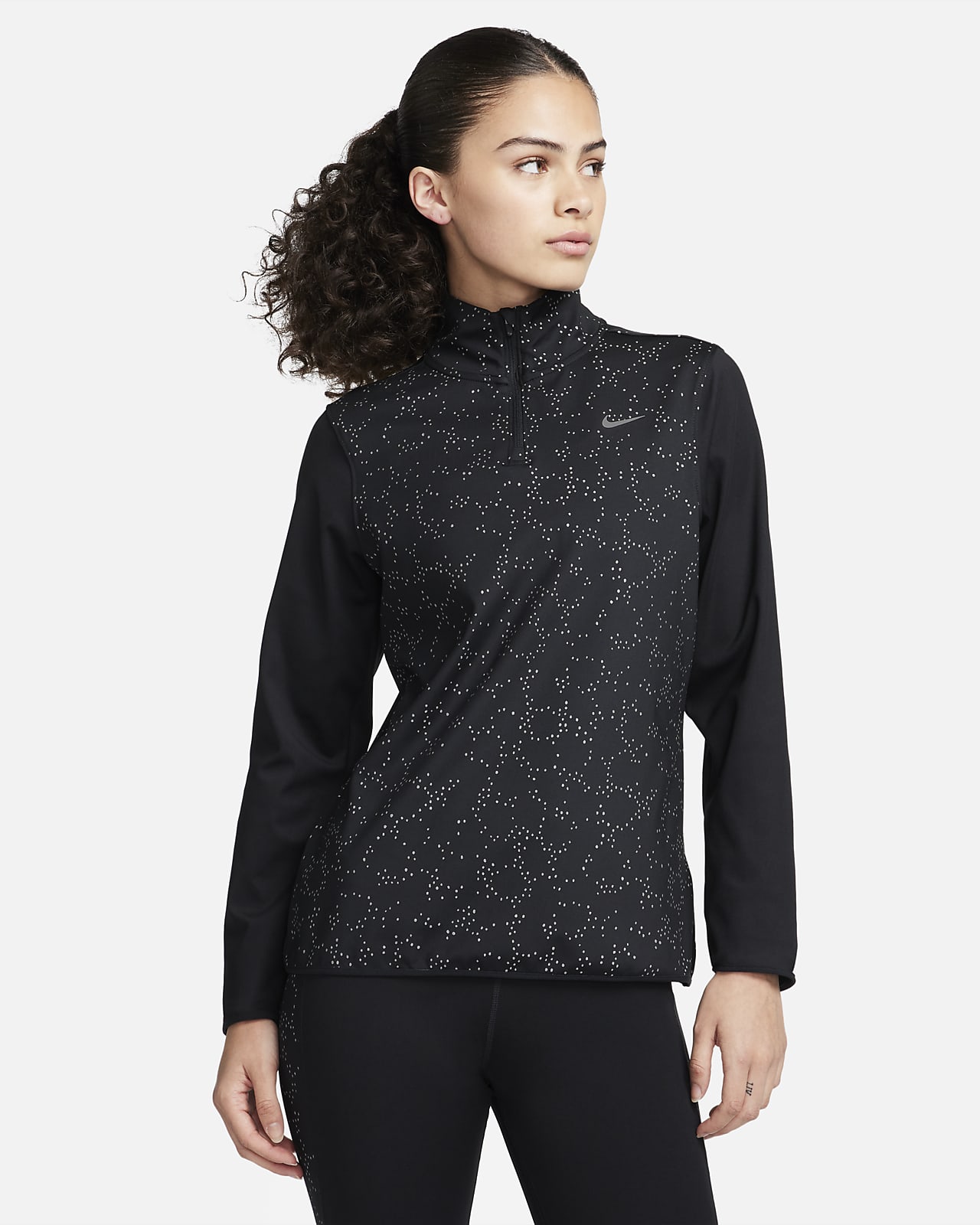 Nike Swift Element-løbetop med 1/4 lynlås til kvinder