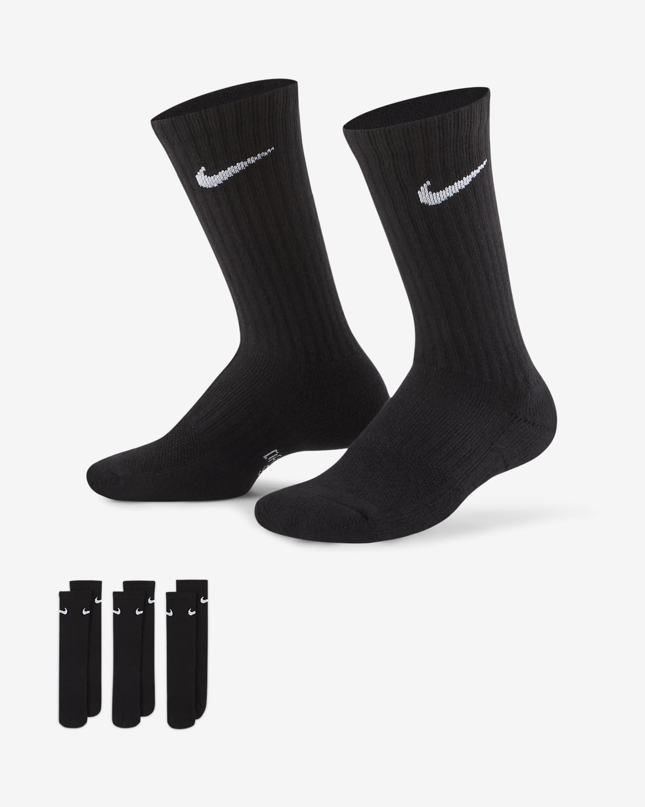 Chaussettes mi-mollet rembourrées Nike Everyday pour Enfant (3 paires)