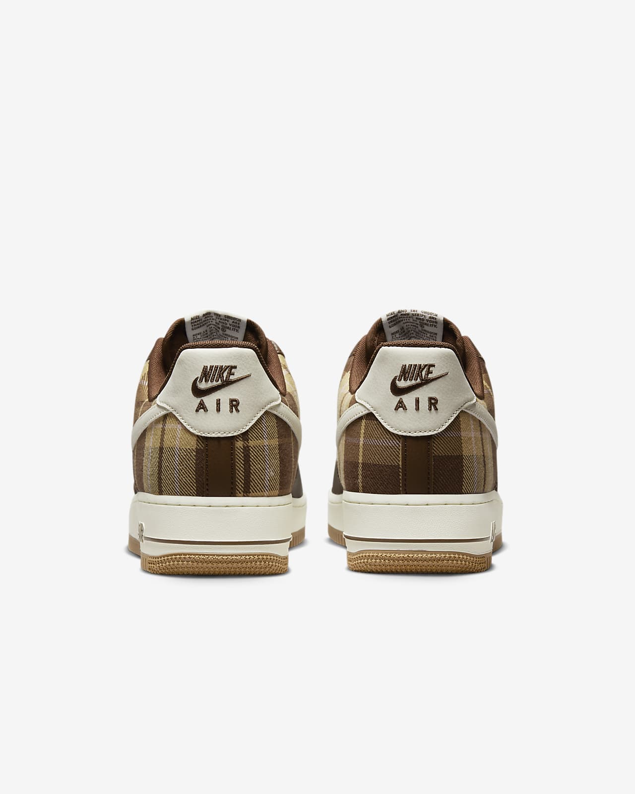 Nike AIR FORCE 1 MID '07 LX 'Brown Plaid' Brown/Beige - PALE IVORY/CACAO  WOW-PINK BLOOM