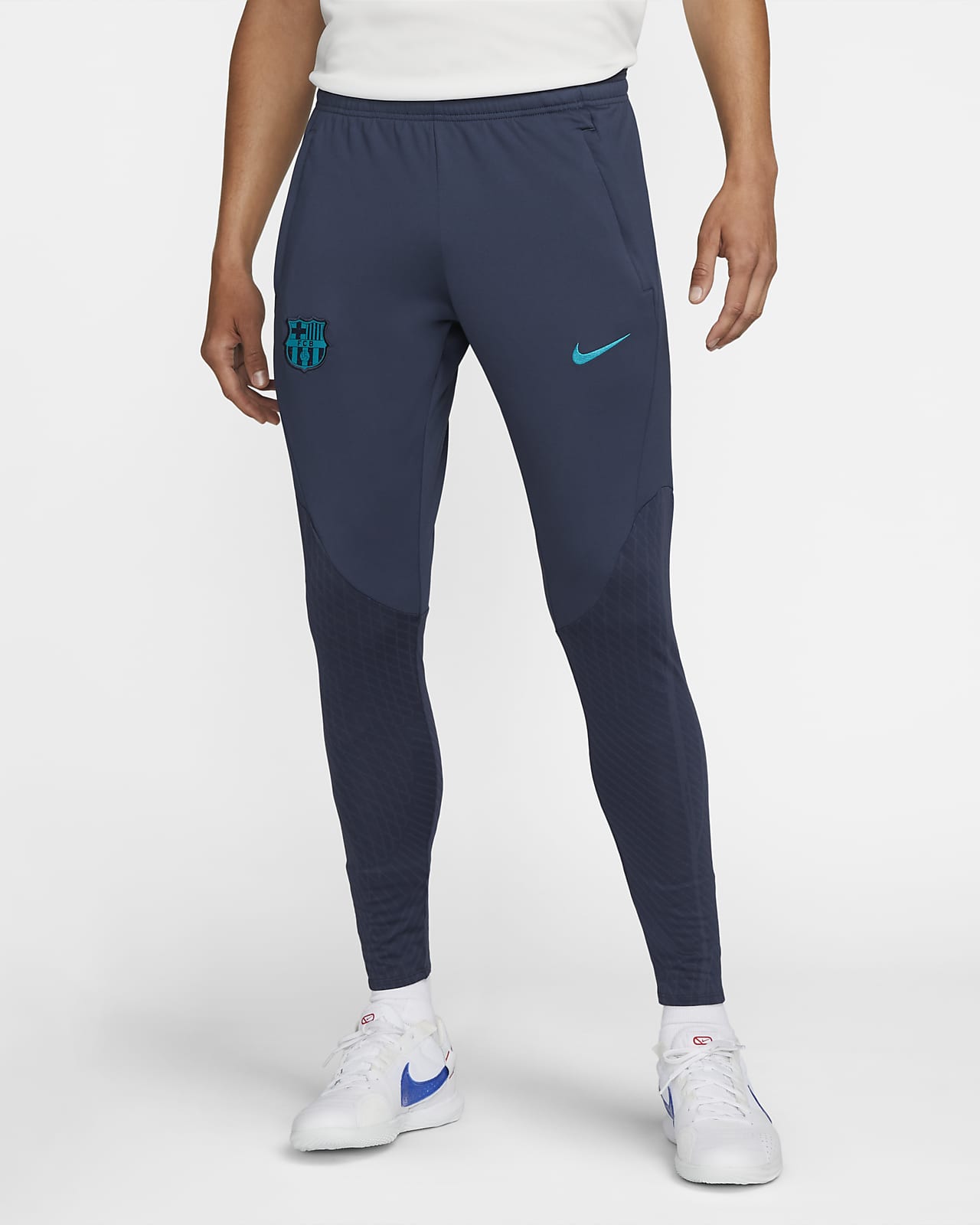 Calças de futebol de malha Nike Dri-FIT do terceiro equipamento Strike FC Barcelona para homem