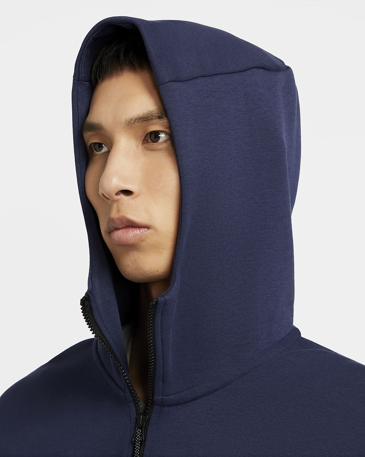 nike tech fleece hoodie black and blue