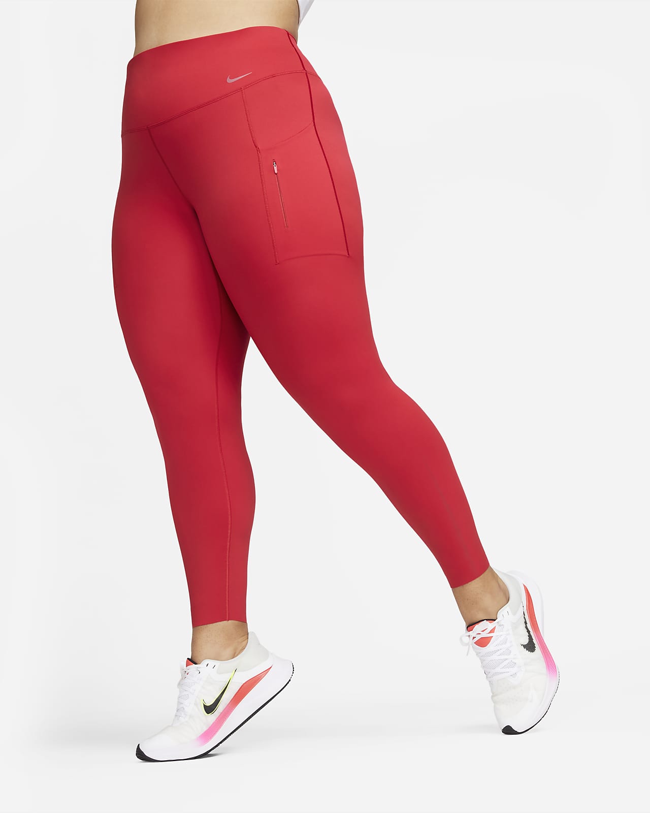 Leggings de largo completo y tiro alto con sujeci n firme y bolsillos para mujer Nike Go talla grande