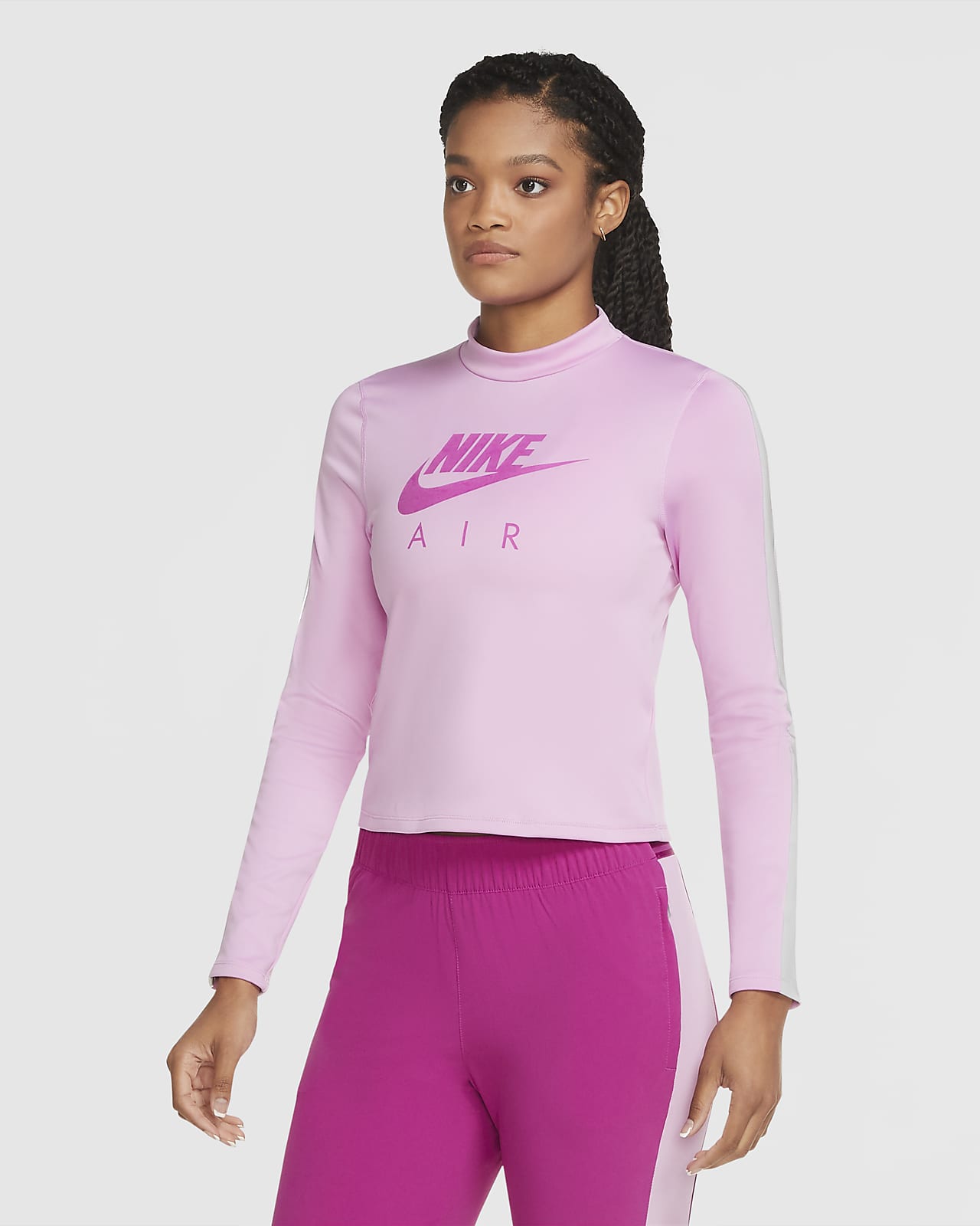womens pink nike running top