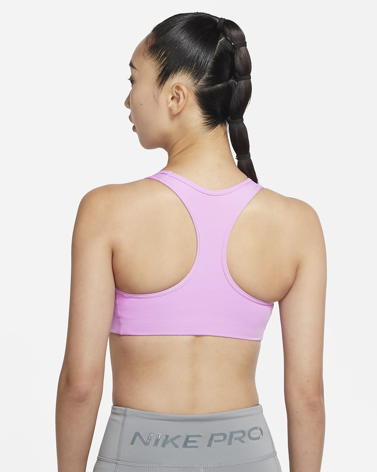 NIKE Nike Swoosh Women's Medium-Support 1-Piece Pad Sports Bra, Pastel  pink Women's Crop Top