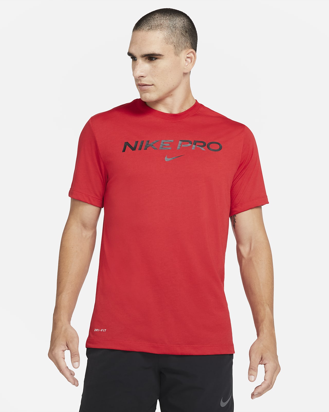 red nike pro shirt