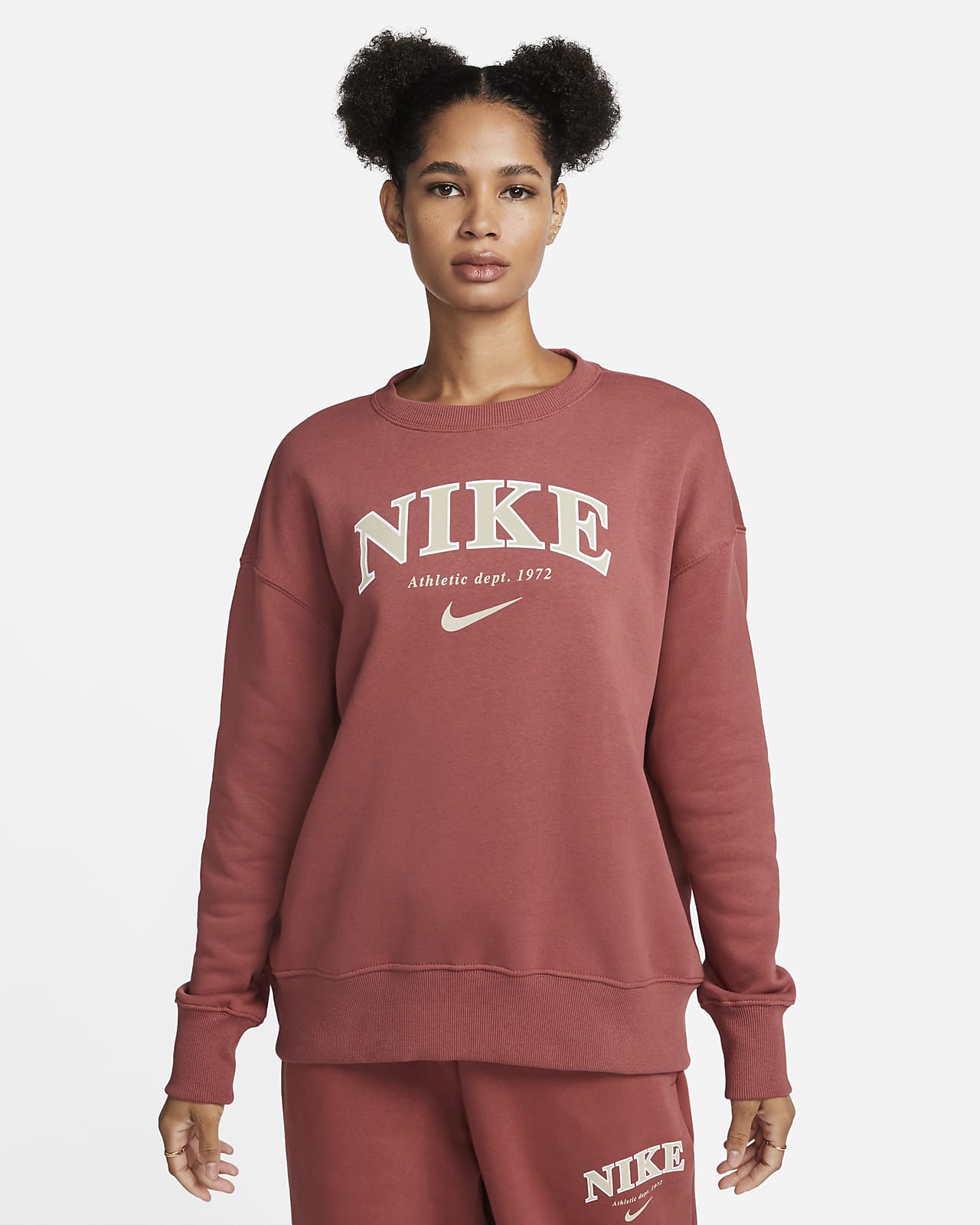 extraer Trágico Mecánico Nike Sportswear Phoenix Fleece Sudadera de chándal de cuello redondo  oversize - Mujer. Nike ES