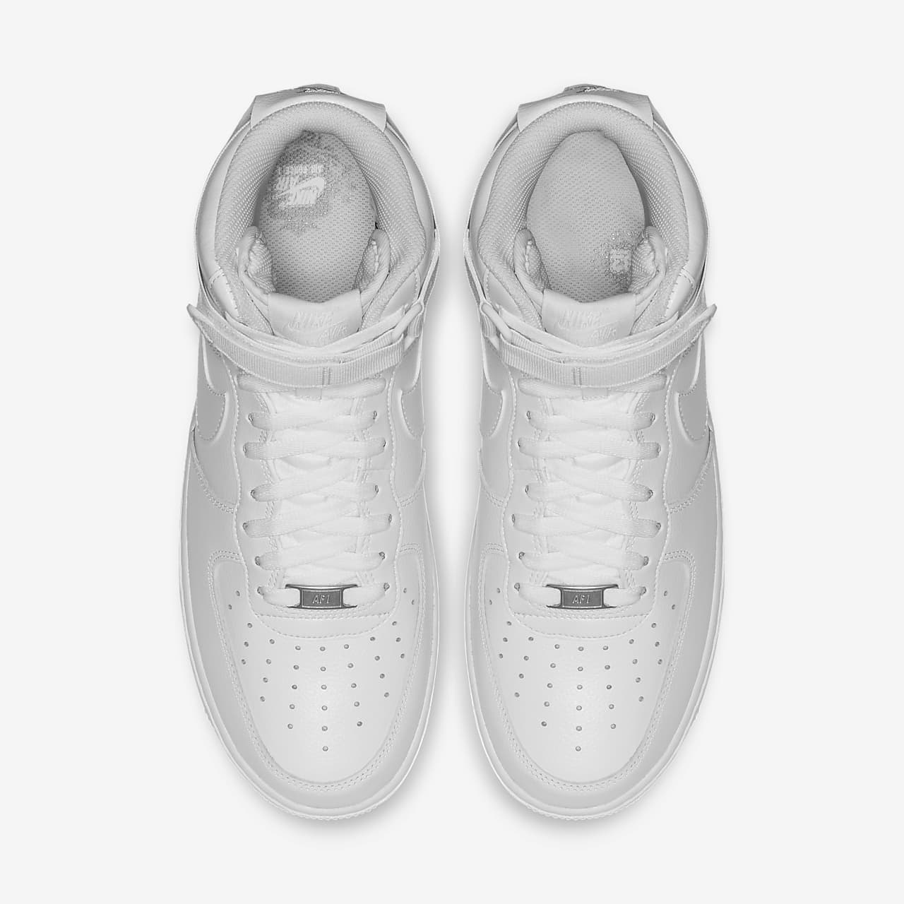 white nike air force 1 high-top sneakers