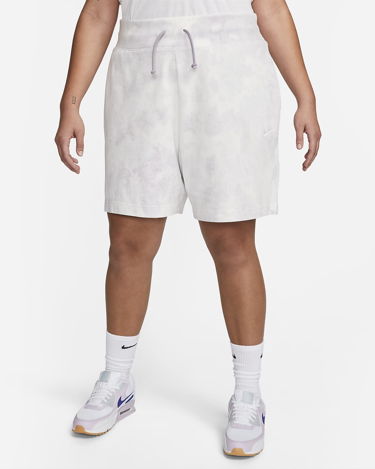 Shorts Nike Sportswear de cintura alta y tela de Jersey con te ido de nubes para mujer talla grande