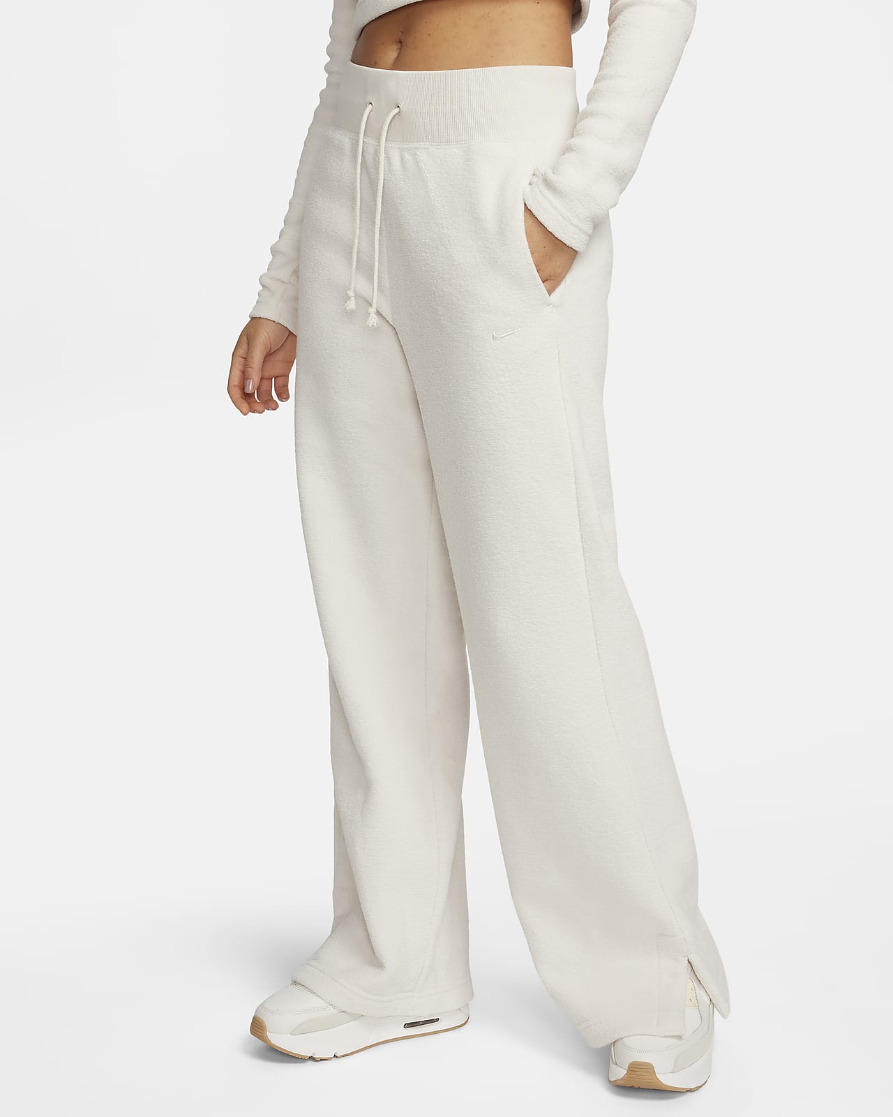 Nike Sportswear Phoenix Plush knusse fleecebroek met hoge taille en wijde pijpen voor dames