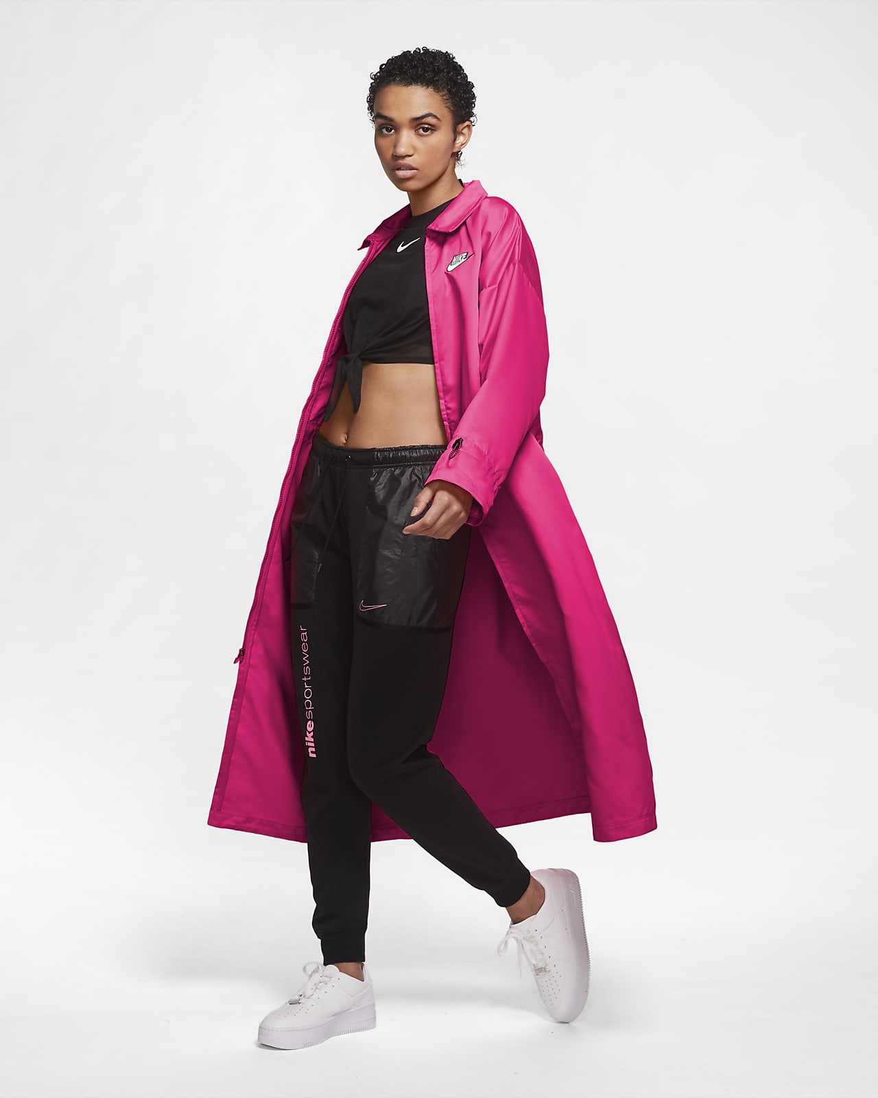 Nike Sportswear Icon Clash lange Satin Track Jacke für Damen Nike Sportswear Icon Clash lange Satin Track Jacke für Damen