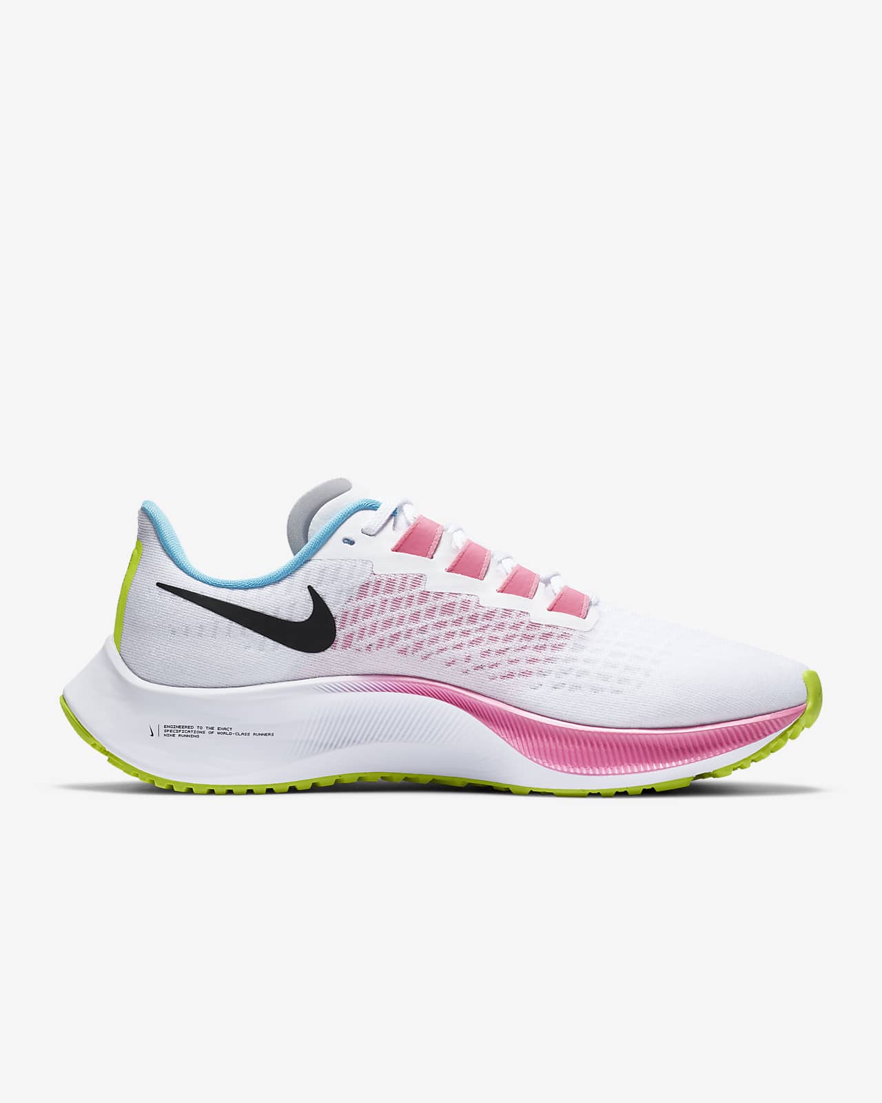 nike pink white and black shoes