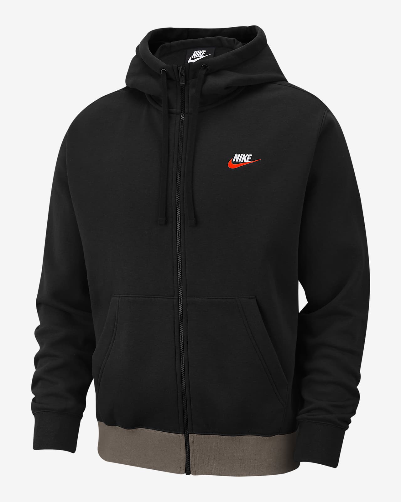 Huvtröja med hel dragkedja Nike Sportswear Club Fleece för män Huvtröja med hel dragkedja Nike Sportswear Club Fleece för män