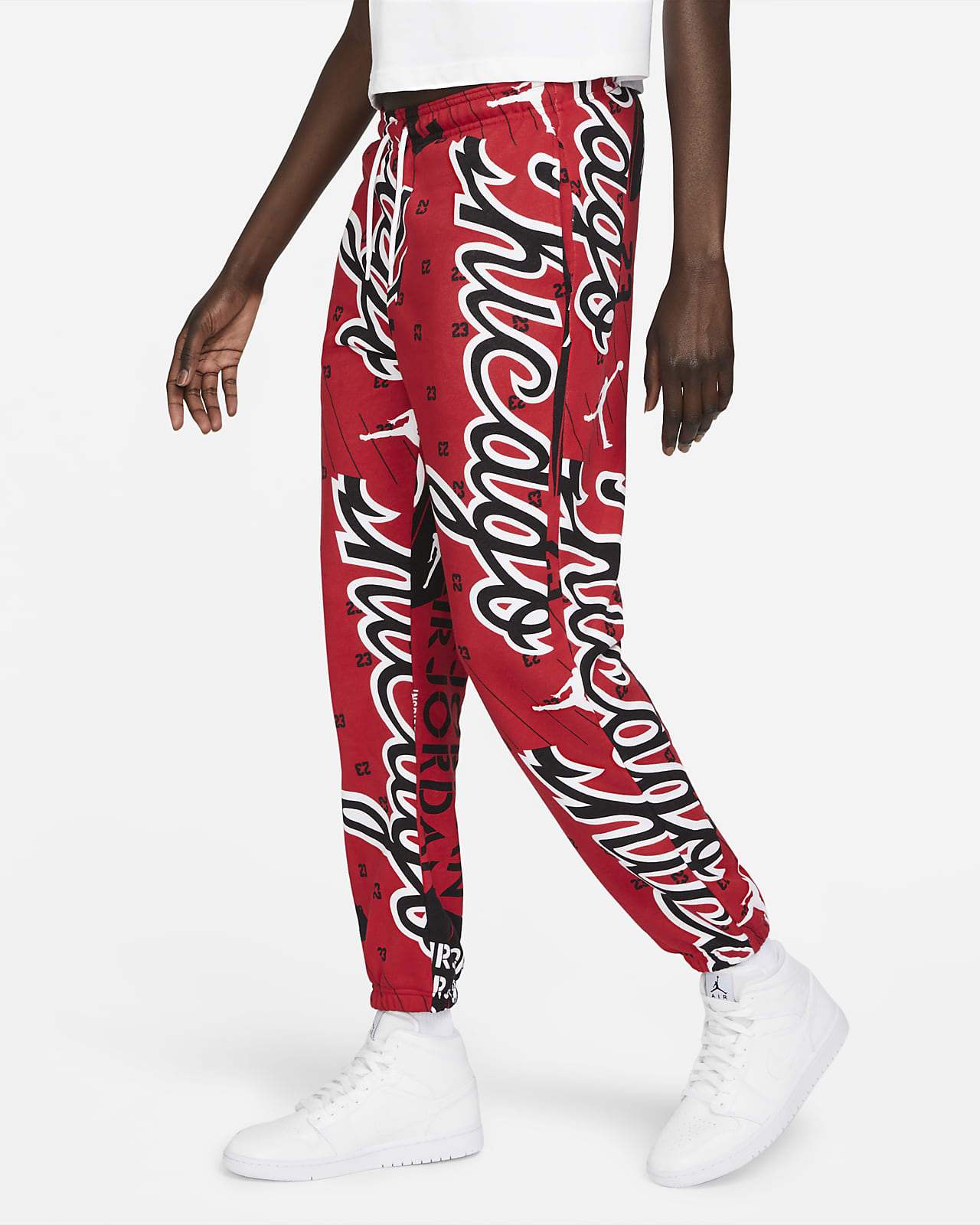 nike fleece printed crew joggers