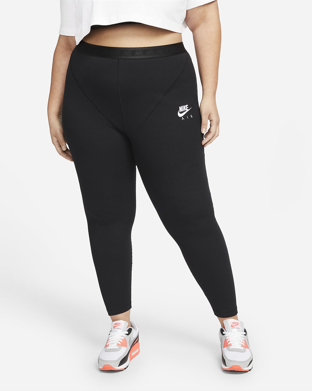 Nike Air gerippte Leggings mit hohem Bund für Damen (große Größe)