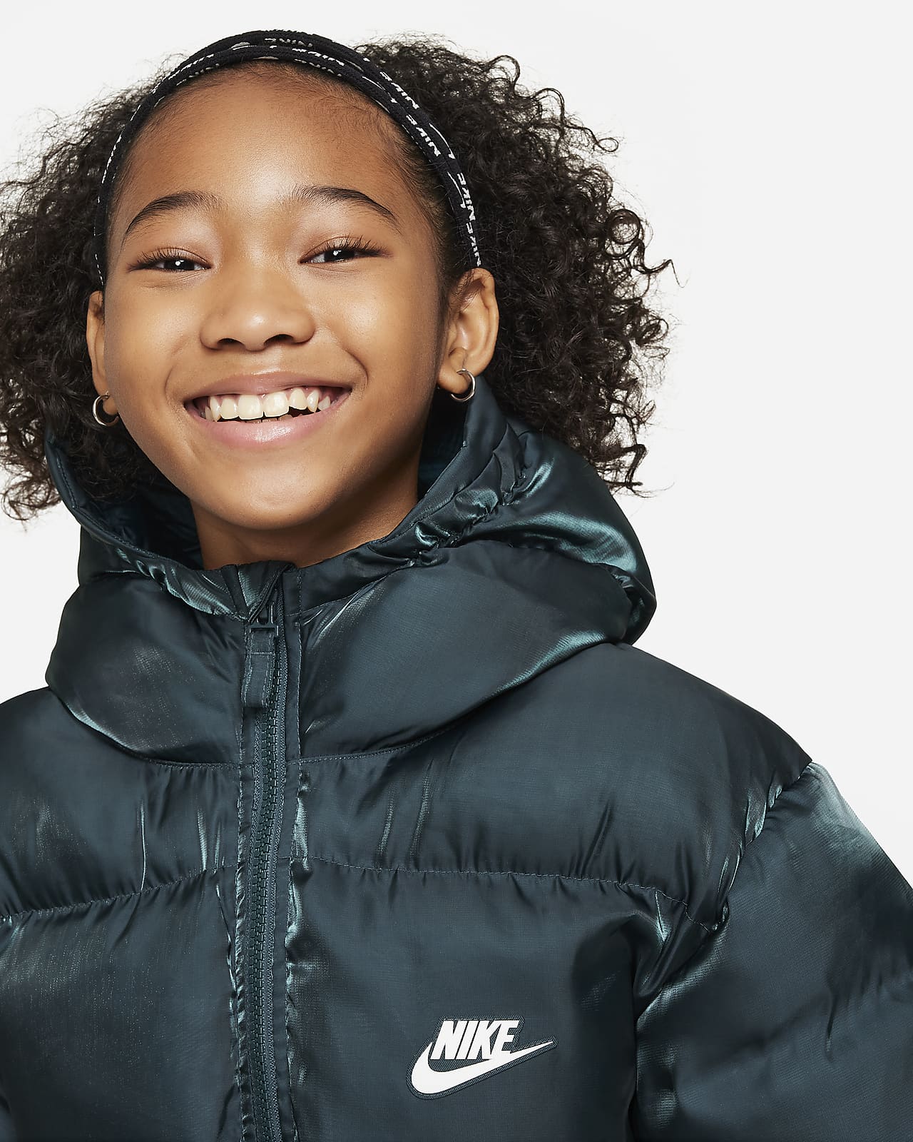 Nike Sportswear Therma-FIT Synthetic Fill Big Kids' Loose Hooded ...