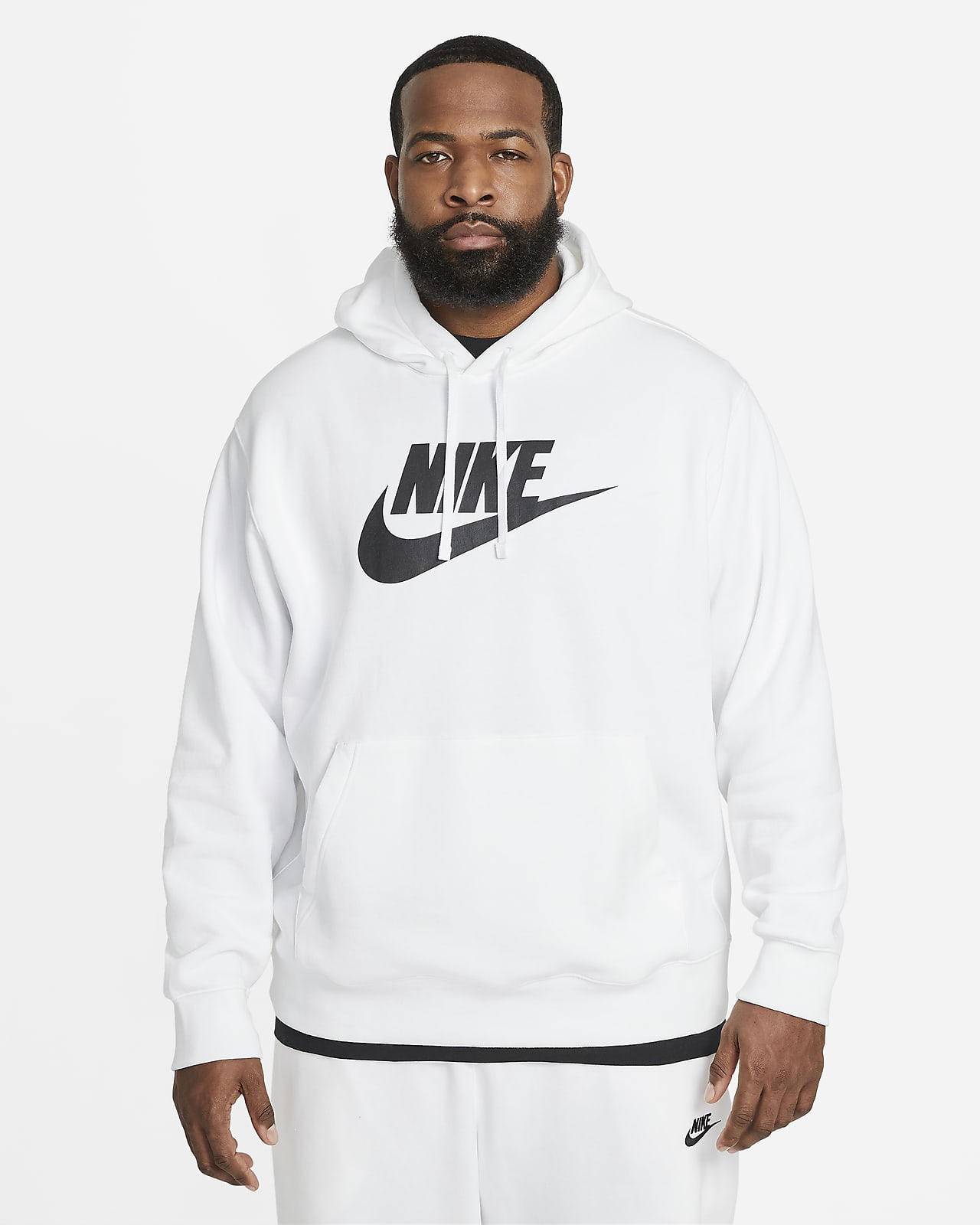 nike club logo hoodie white
