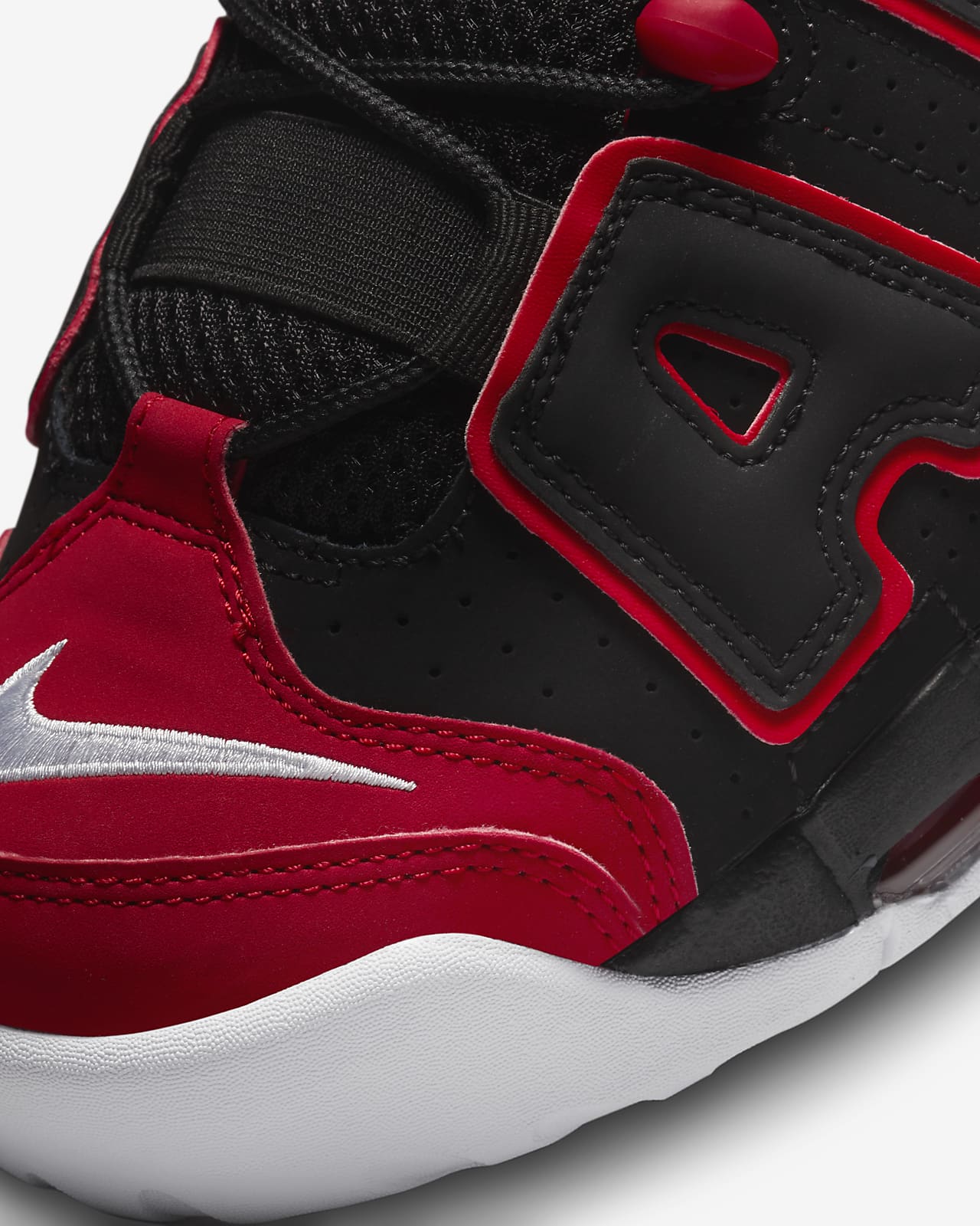This Nike Air More Uptempo Gets Accented By Grey And Red - Sneaker News