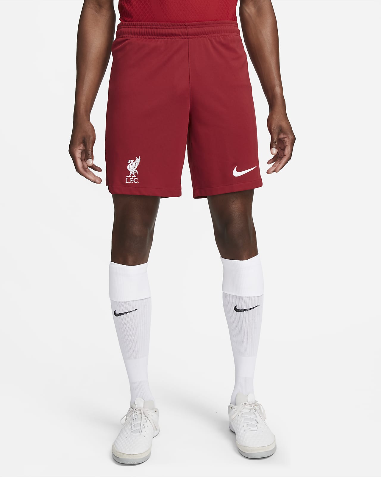 Liverpool FC Stadium Home Men's Nike Dri-FIT Soccer Shorts.
