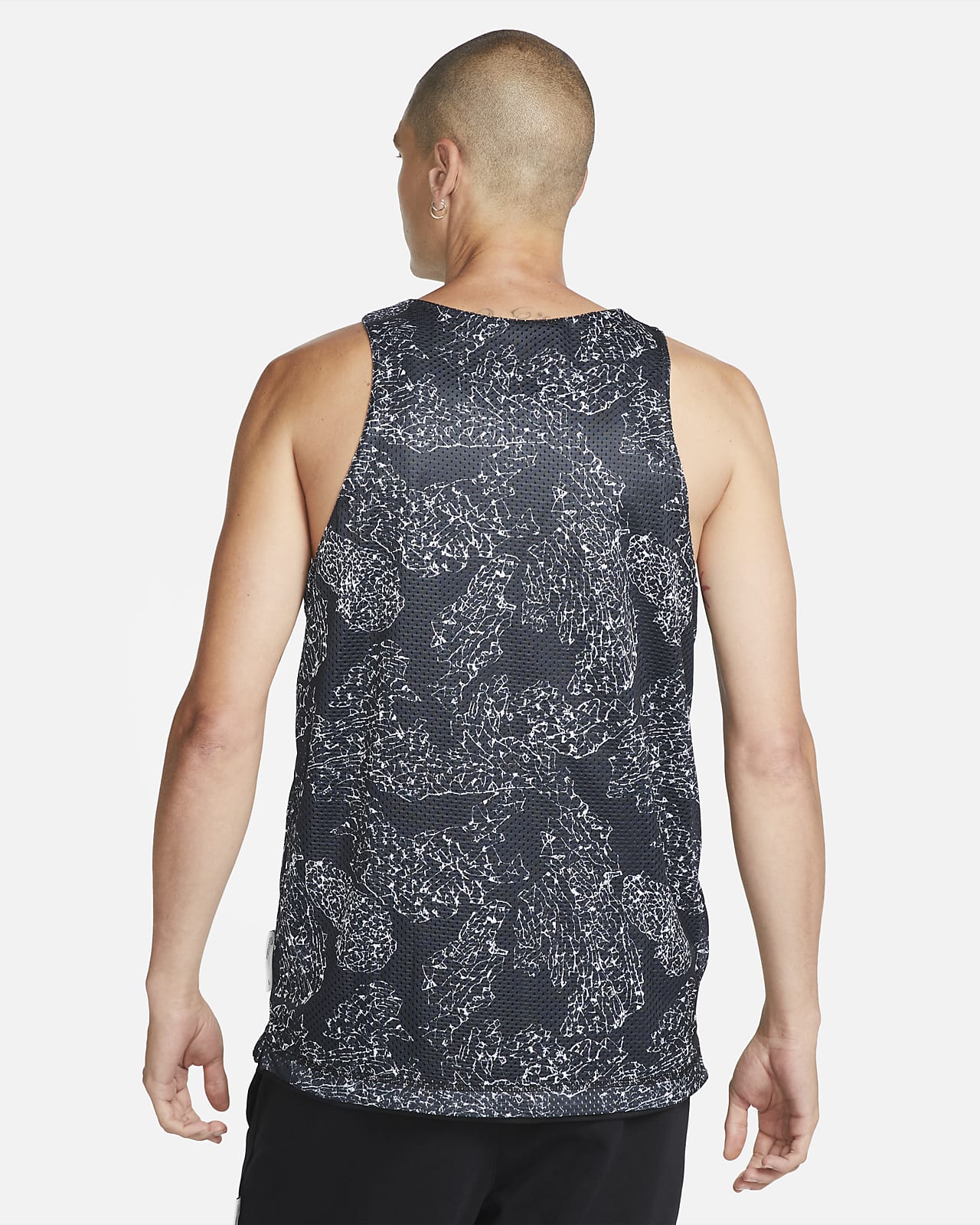 Black and White Printed Mesh Basketball Inspired Graphic -  New Zealand