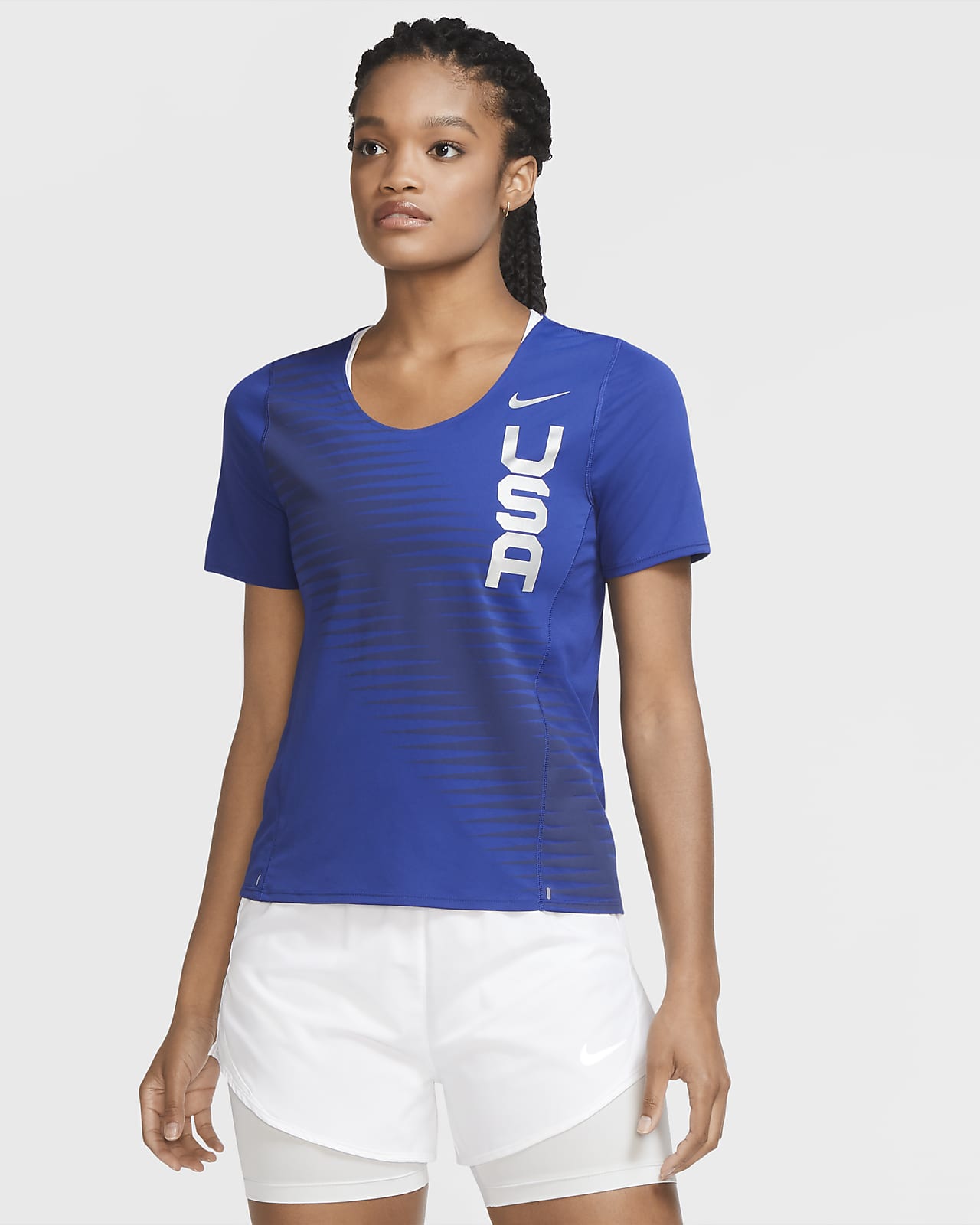 nike blue running top