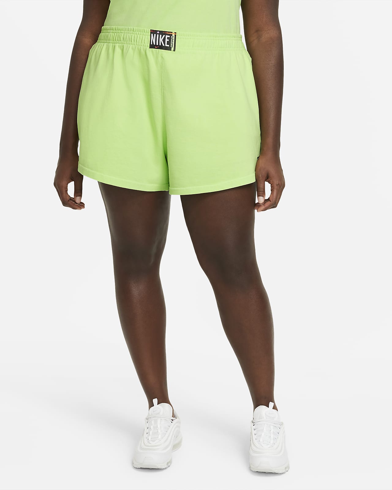 plus size green shorts