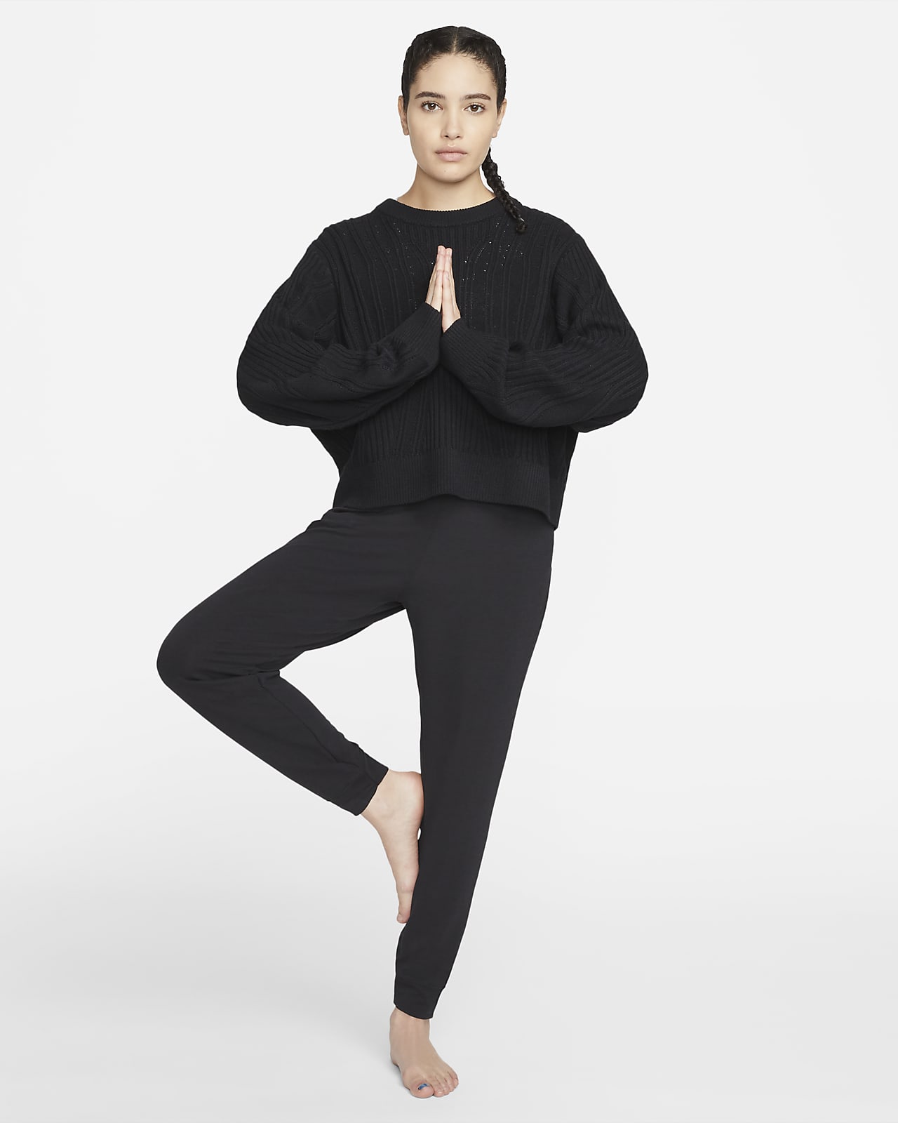 Nike Yoga Women's Grey High-Waisted 7/8 Leggings (DM7023-073) Size