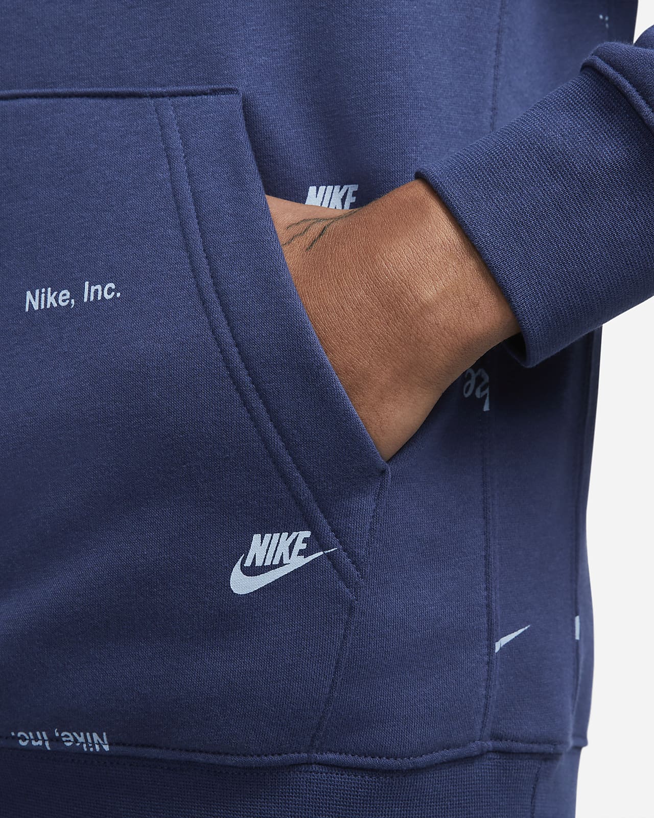 Nike Club Fleece Allover Print Pullover Hoodie