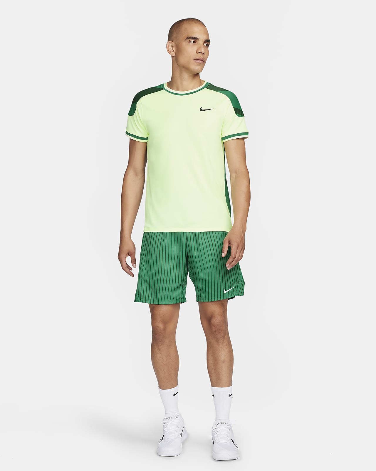 Men's L Slim Nike Court Dri-FIT Slam Tennis Top Crew Neck Shirt