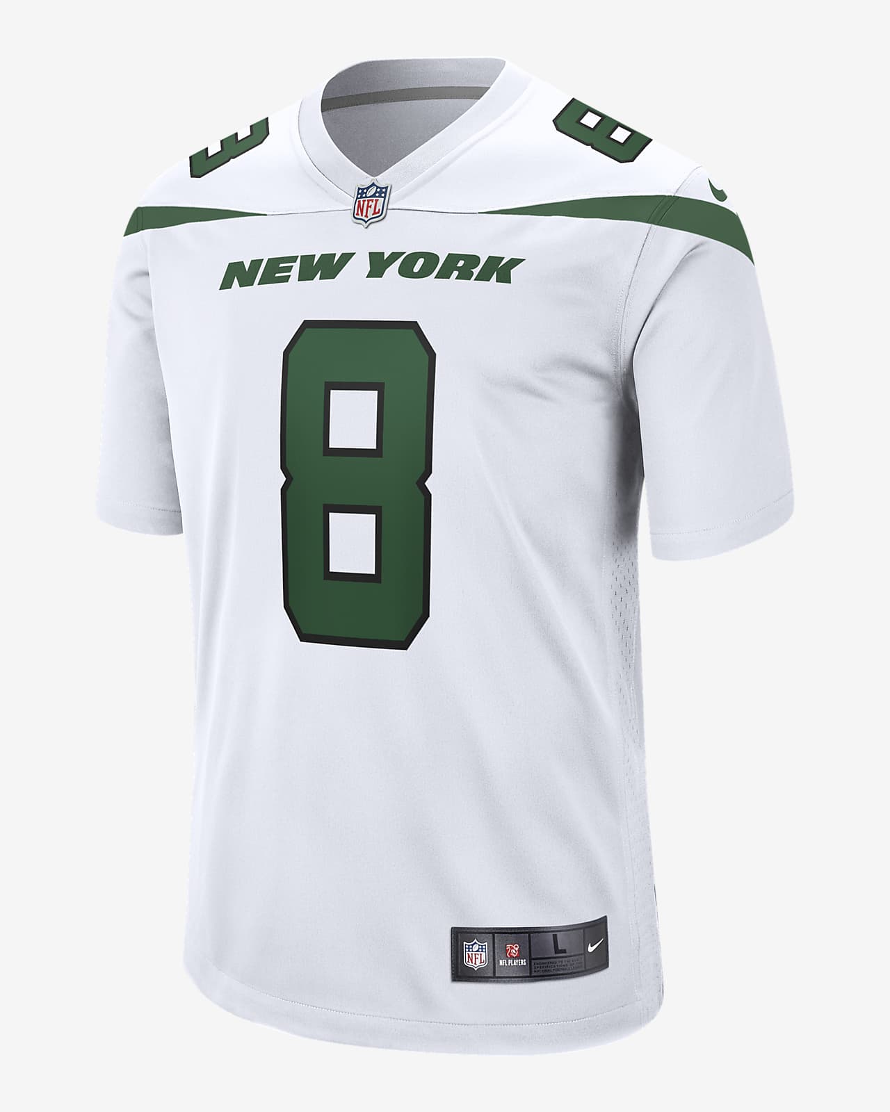 Jersey de fútbol americano Nike de la NFL Game para hombre Aaron Rodgers New York Jets