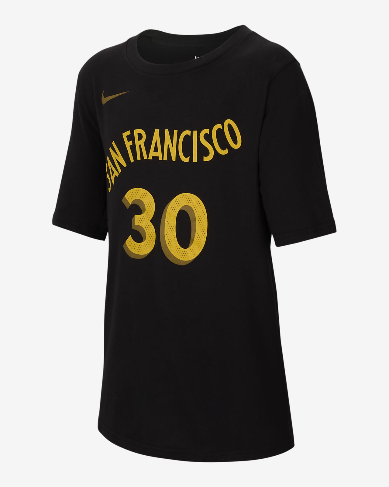 T-shirt dla dużych dzieci (chłopców) Nike NBA Stephen Curry Golden State Warriors City Edition