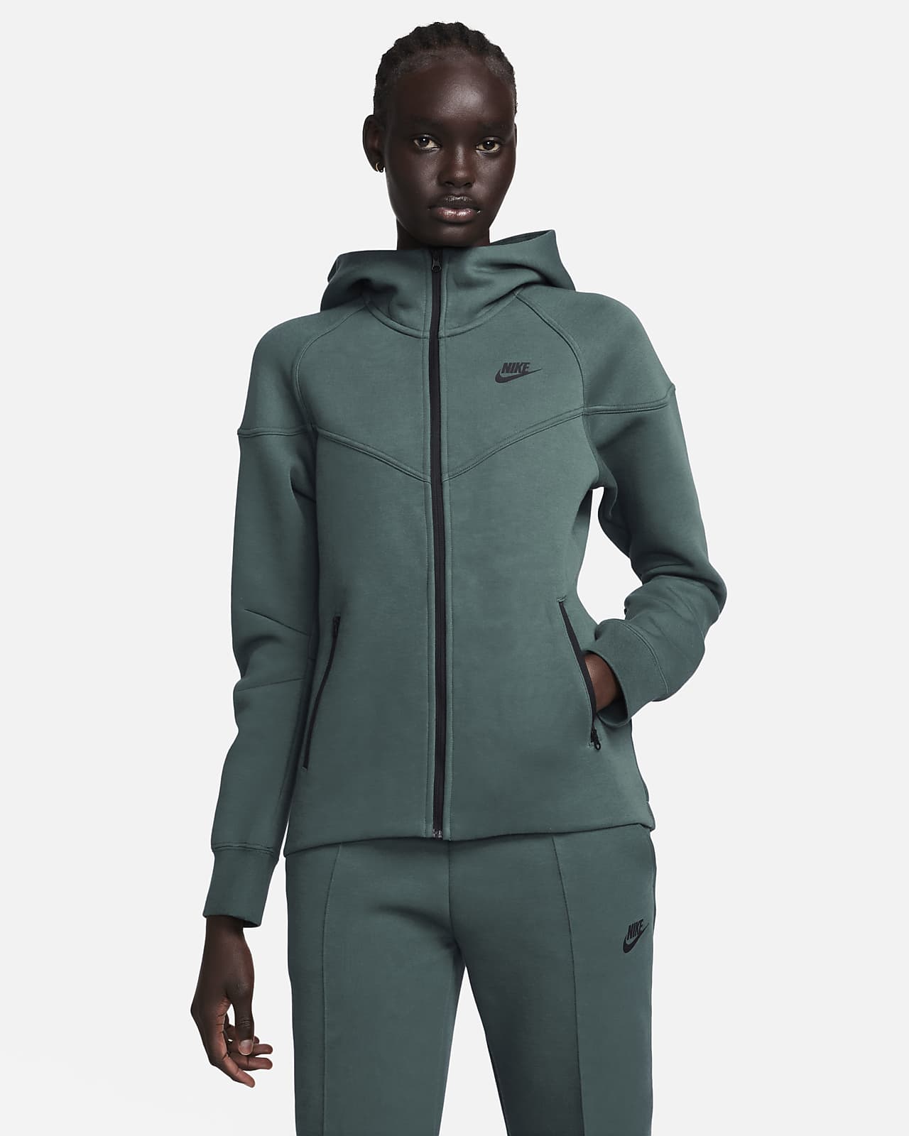 Huvtröja med hel dragkedja Nike Sportswear Tech Fleece Windrunner för kvinnor