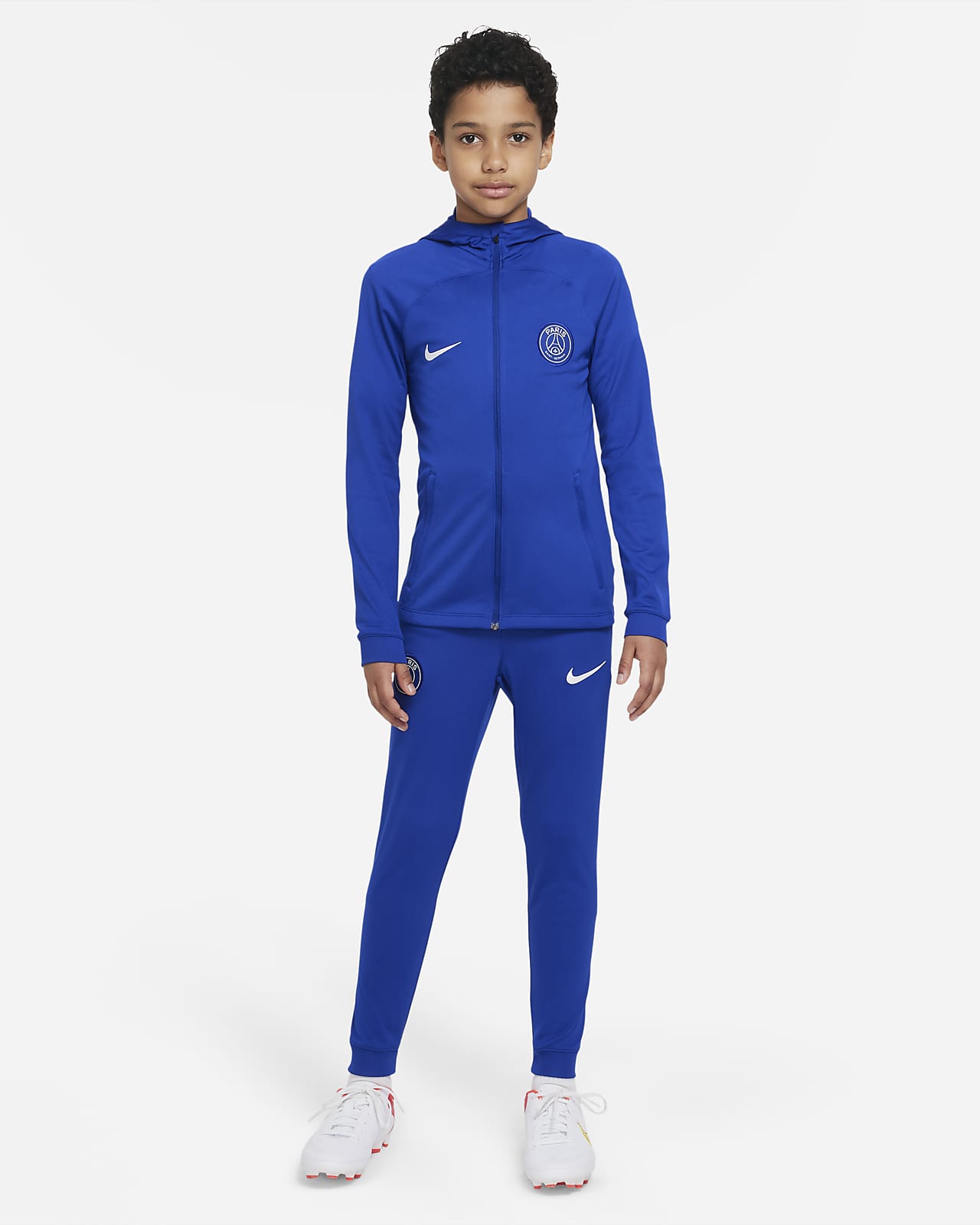 Paris Strike Nike Dri-FIT voetbaltrainingspak capuchon voor kids. Nike BE