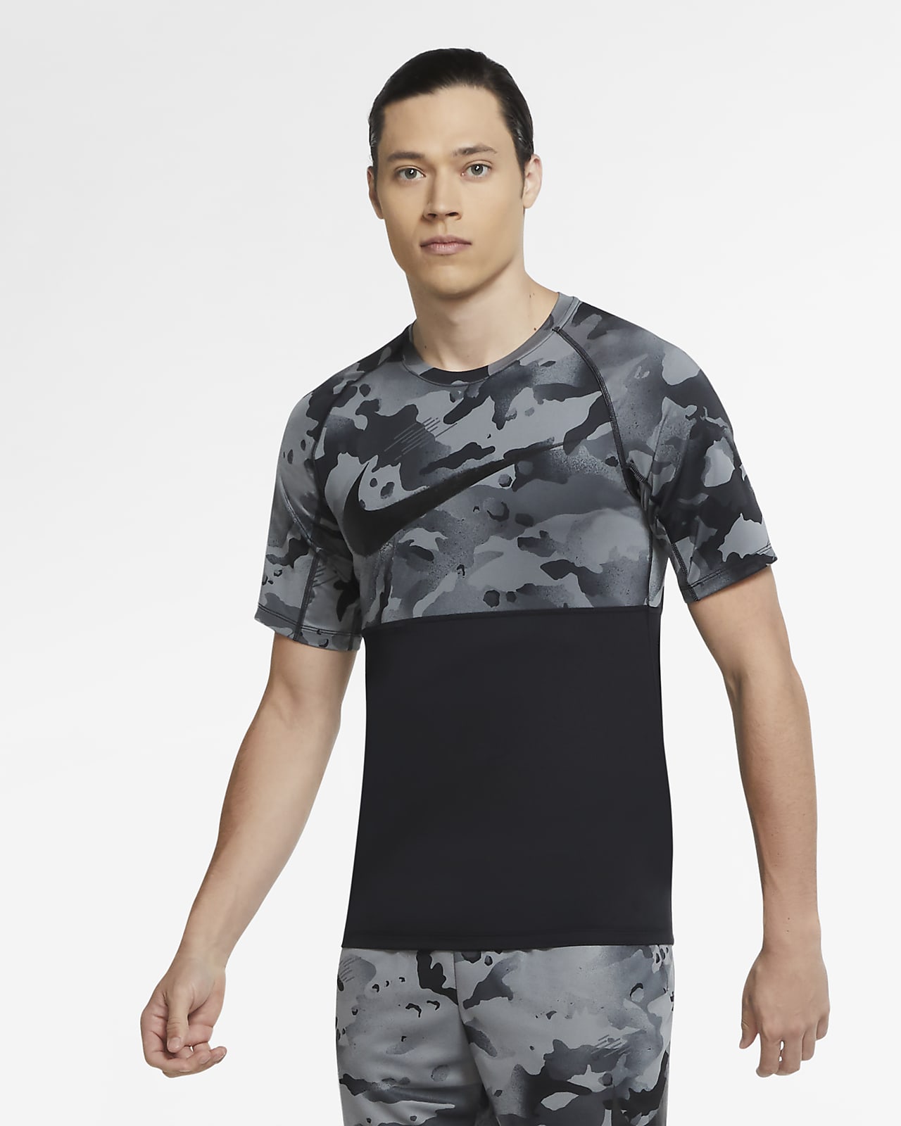 Nike Pro Men's Short-Sleeve Camo Top 