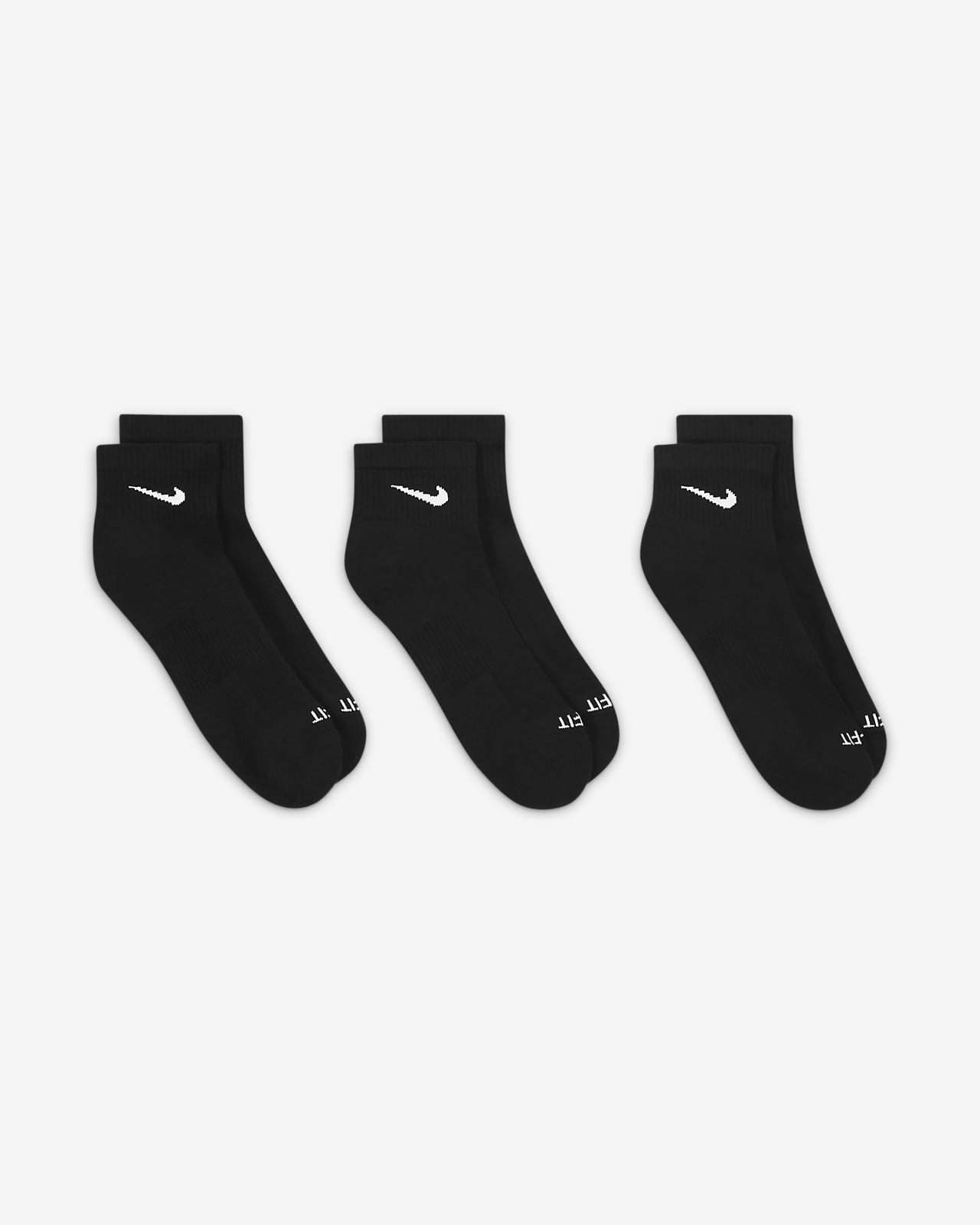 Chaussettes Nike Ankle Noir (2 paires)