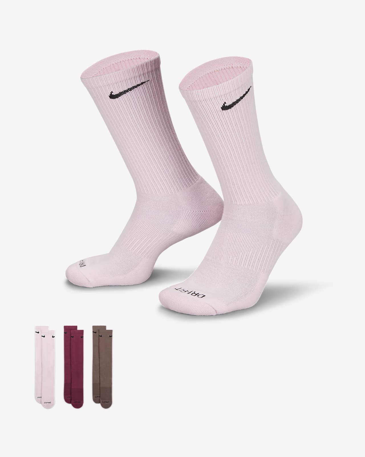 Nike Everyday Plus Cushioned Training Crew Socks (3 Pairs). Nike AT