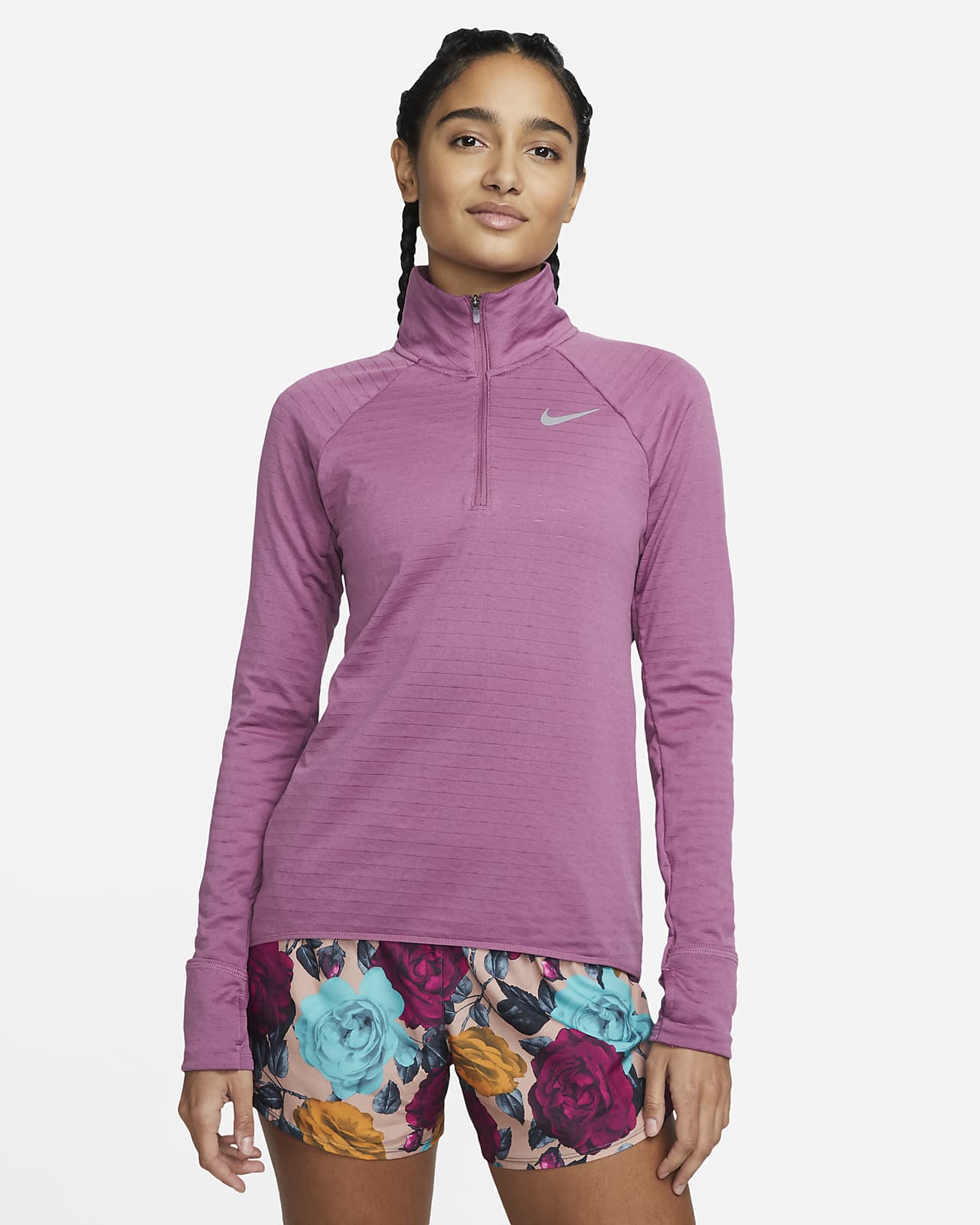 nike zip running top womens