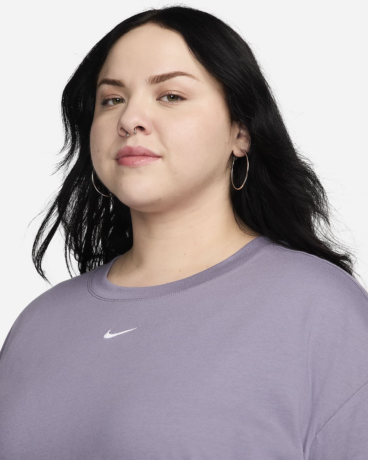 Nike Plus Size 2X Air Women's Relaxed Fit Mesh-Overlay Cropped T-Shirt RARE