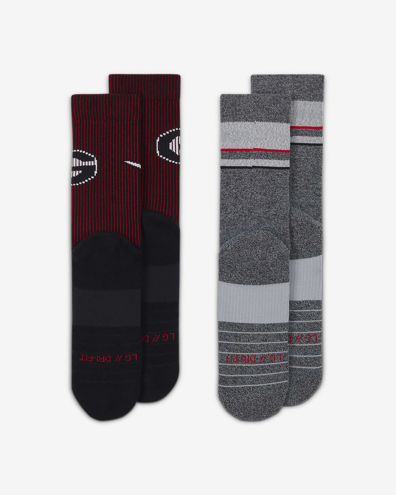 Nike College Multiplier (Georgia) Crew Socks (2 Pairs)