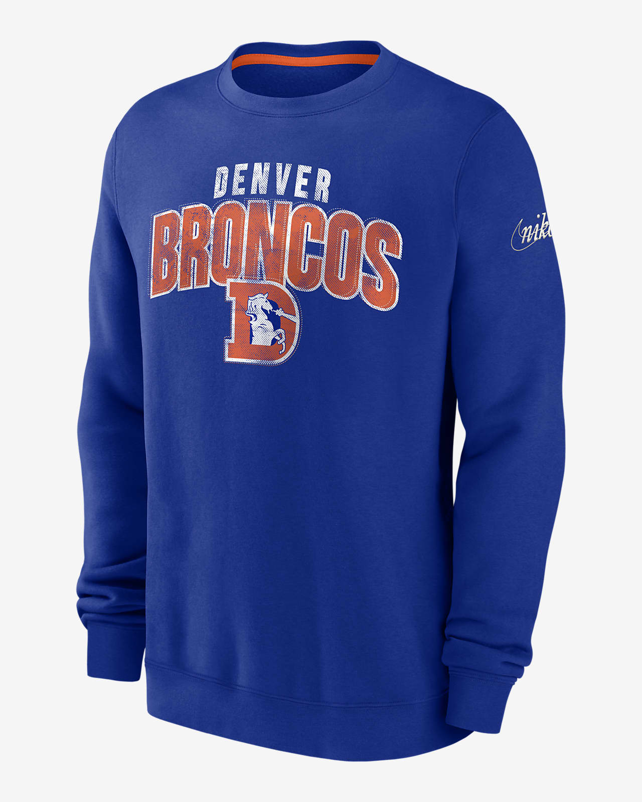 Men's Nike Royal Denver Broncos Rewind Club Pullover Sweatshirt Size: Small