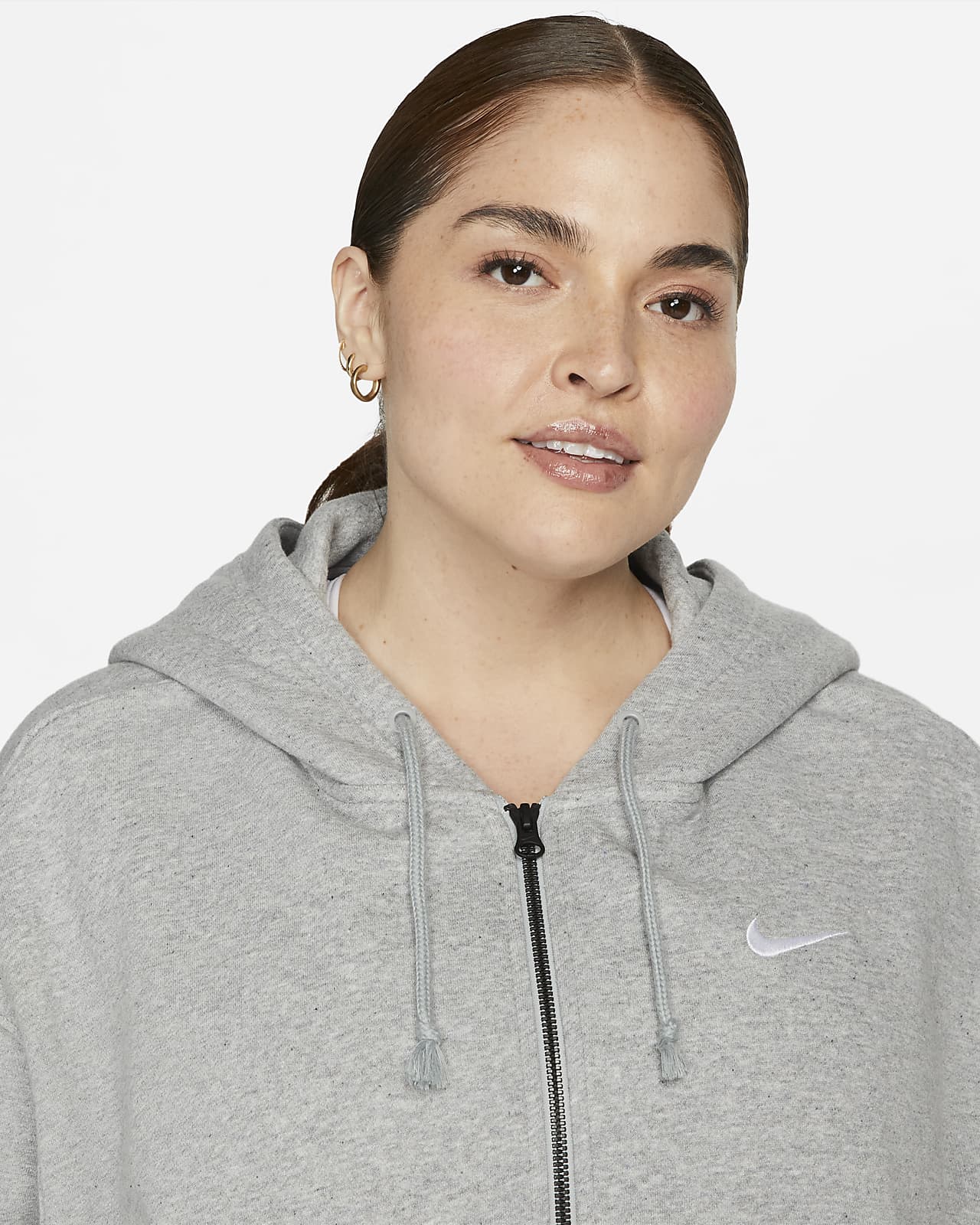 Previsión Fuente Negrita Nike Sportswear Essentials Sudadera con capucha y cremallera completa de  tejido Fleece (talla grande) - Mujer. Nike ES