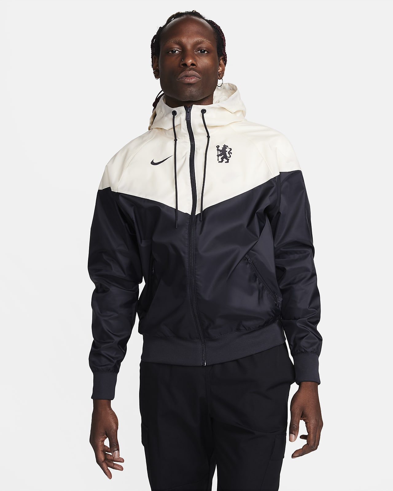 Nike windrunner deals grey white black