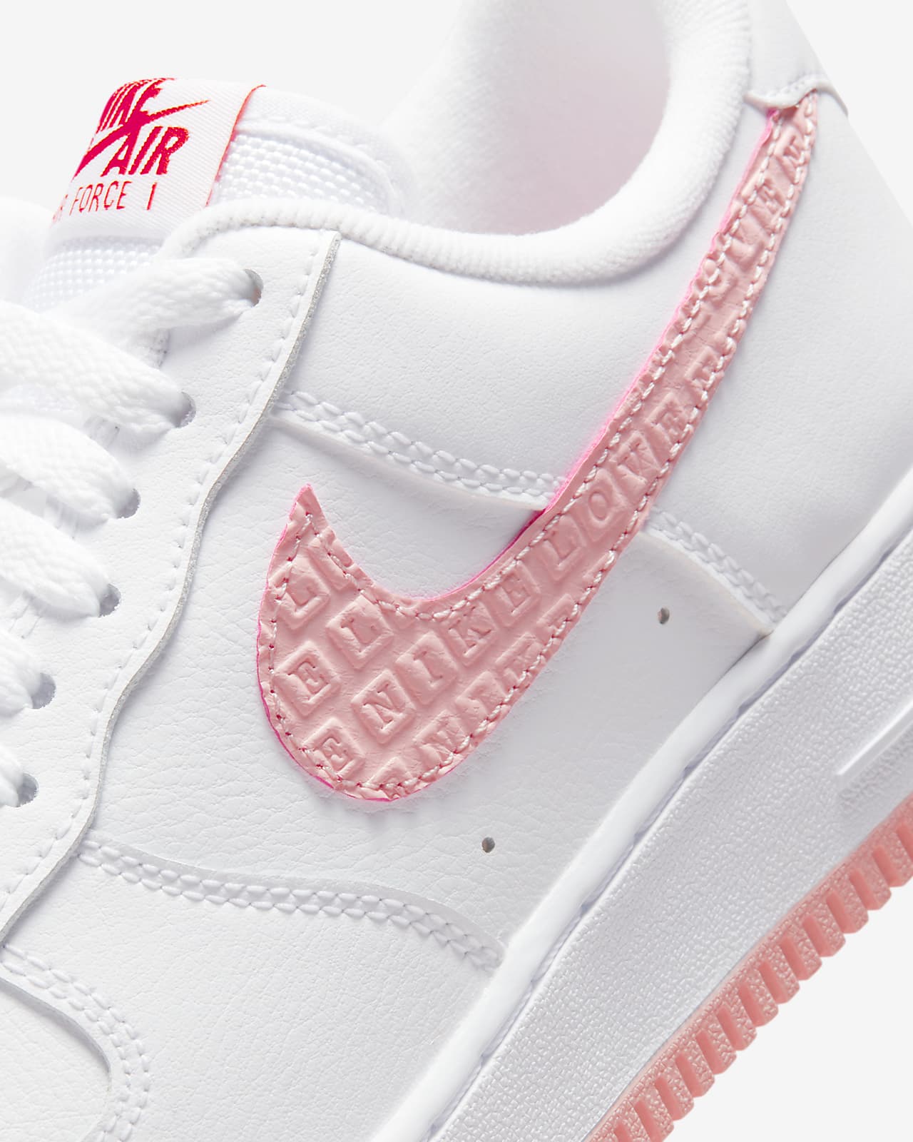 air force 1 07 trainers pink foam university red