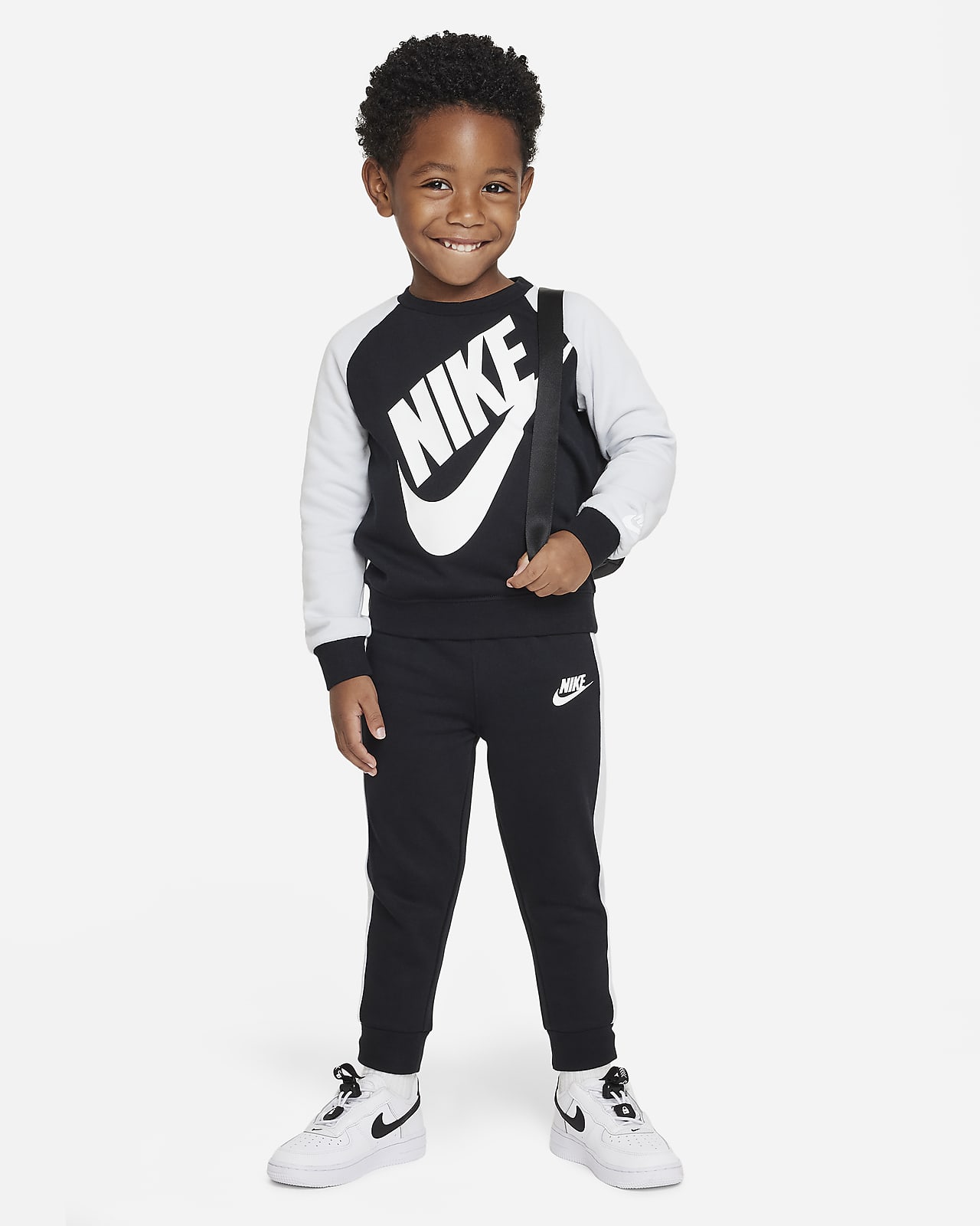 Ensemble Sweat/Pantalon Nike Sportswear Enfant Noir/Blanc, 42% OFF