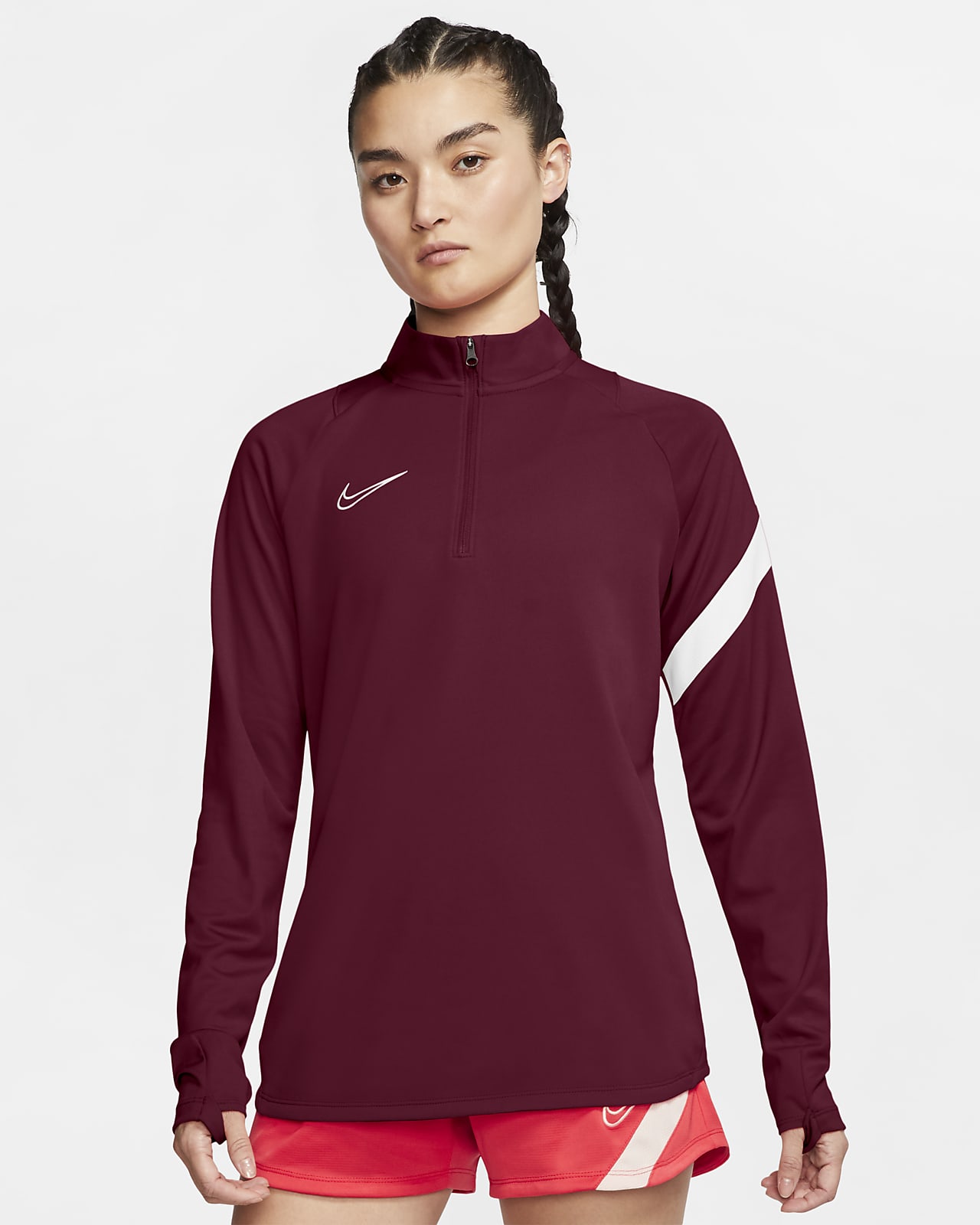 pink nike drill top